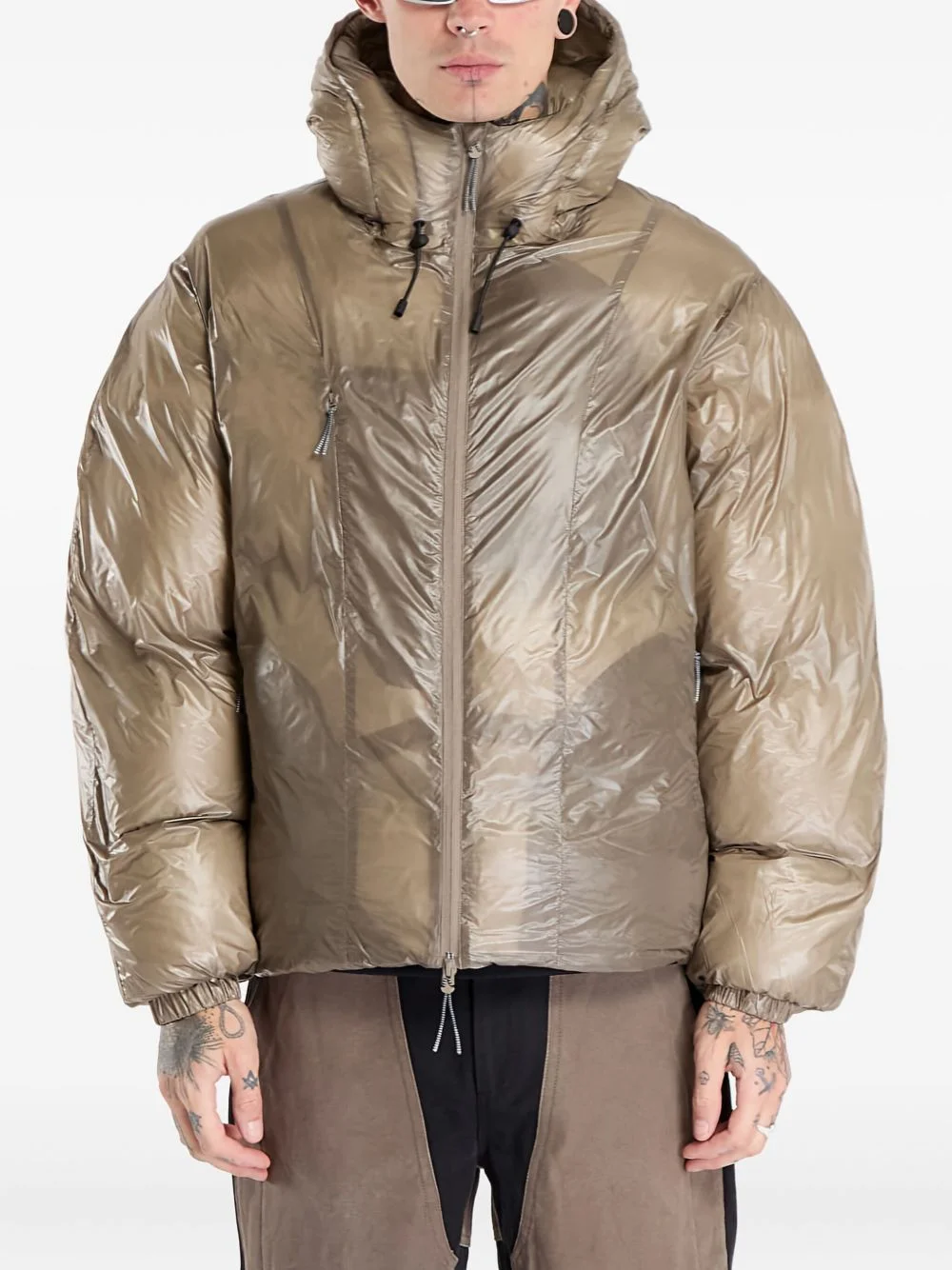 zip-fastening padded jacket - 1