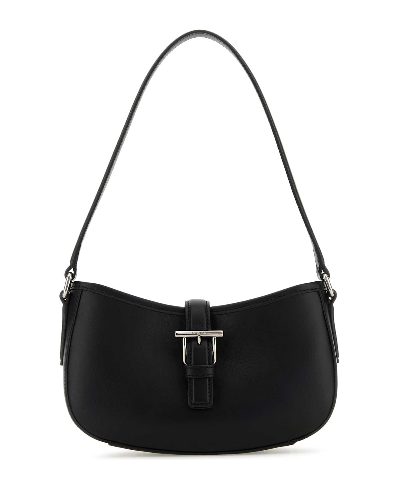 Black Leather Mini Shoulder Bag - 1