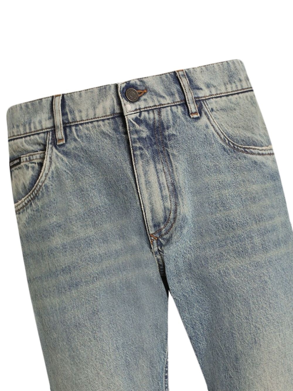 washed straight-leg jeans - 2
