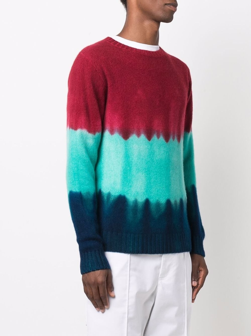 colour-block tie-dye jumper - 4