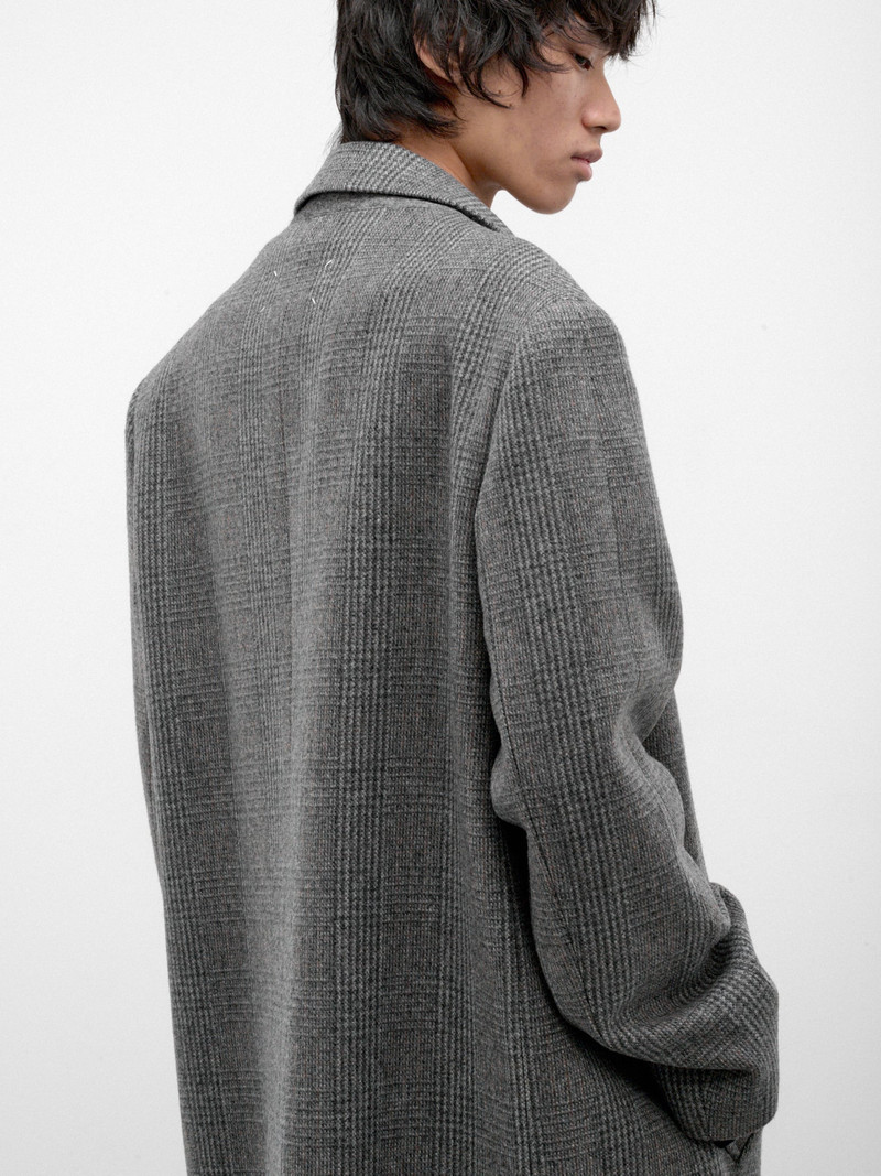 Gray Checked Wool Overcoat 4