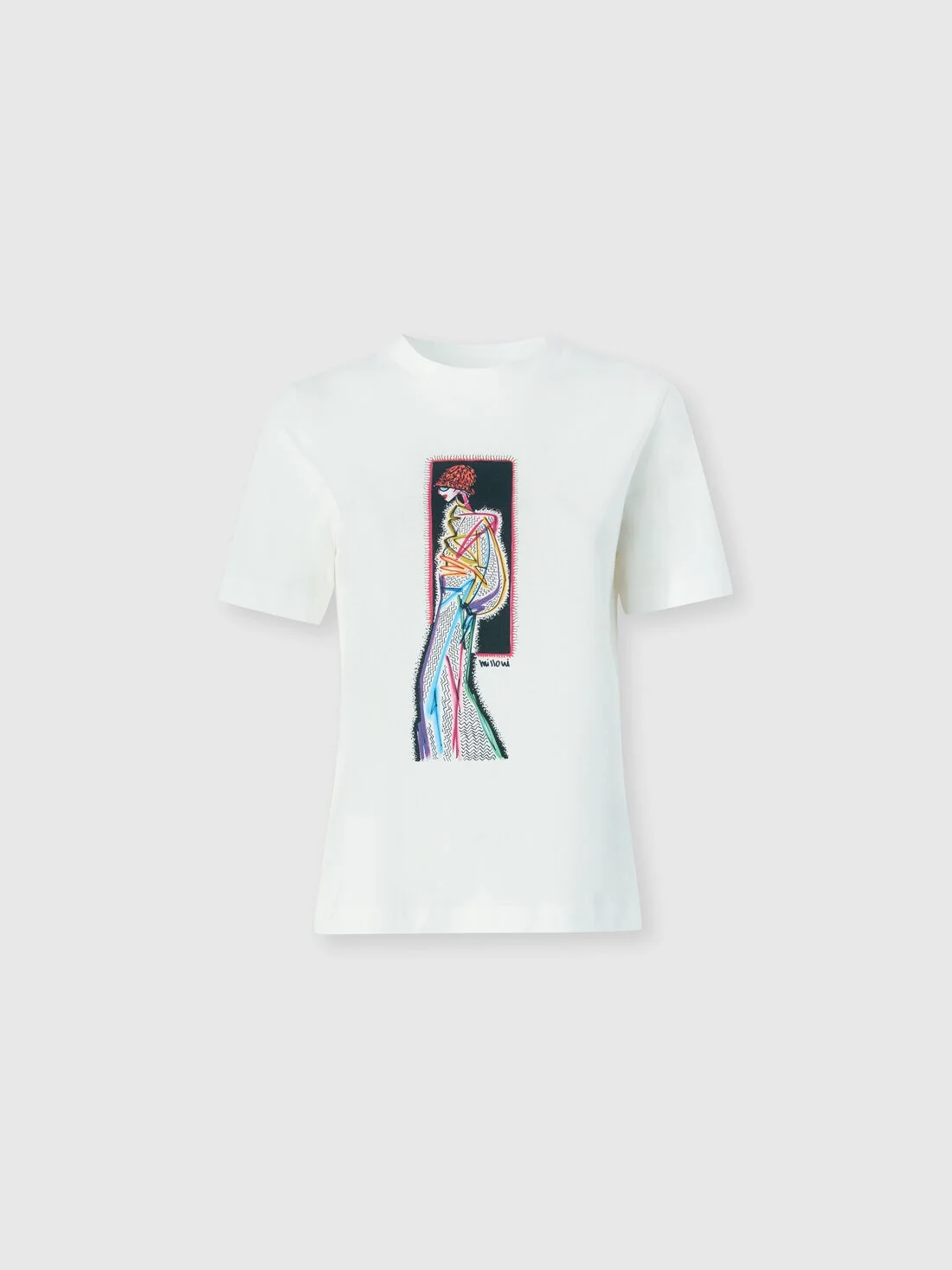 Printed cotton jersey crewneck T-shirt - 1