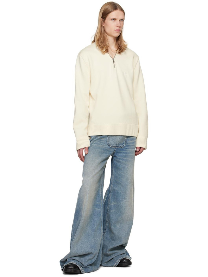 courrèges White Zipped Wool Sweater outlook