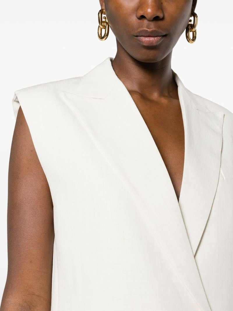 single-breasted linen-blend gilet 5