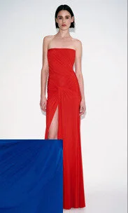 Strapless Ruched Twist Gown In Viscose Jersey blue - 1