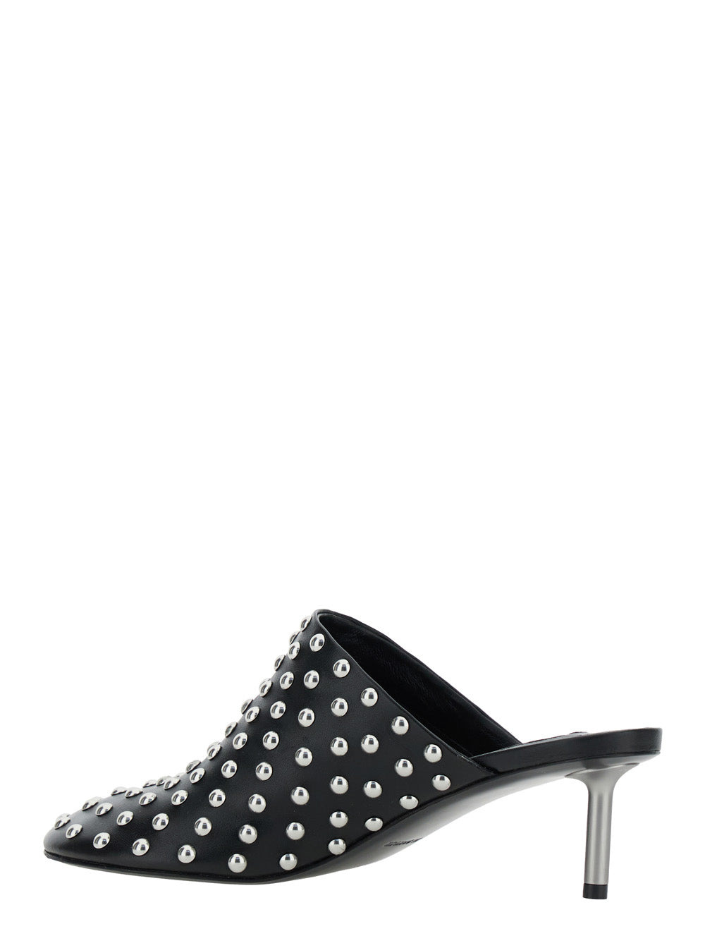 Jil Sander Women Black Mules With Low Heel And All-Over Stud Embellishments In Leather Woman - 3