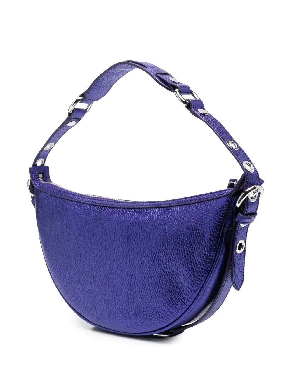 pebble-texture leather shoulder bag - 3
