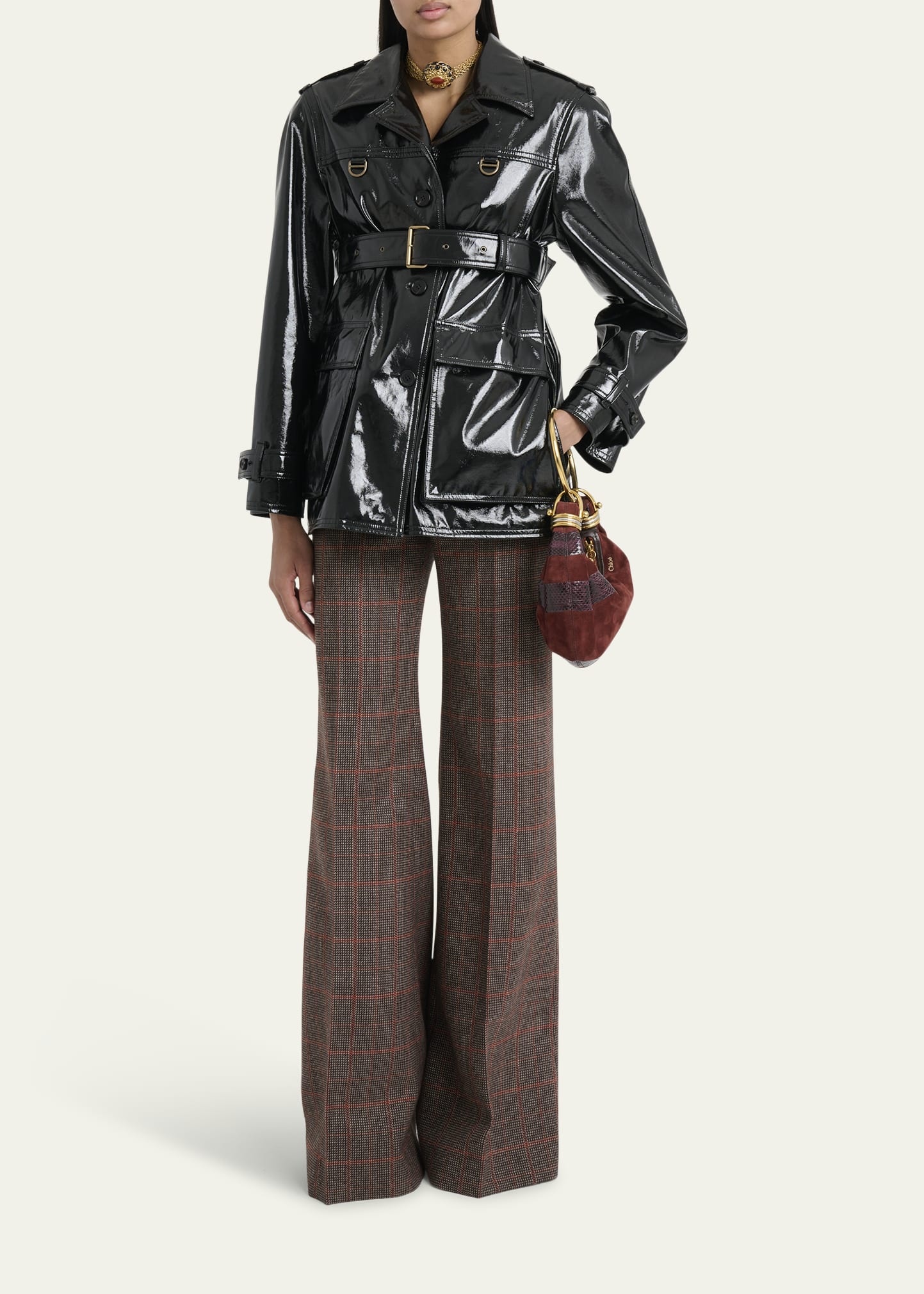 Shiny Cotton Belted Trench Coat - 2