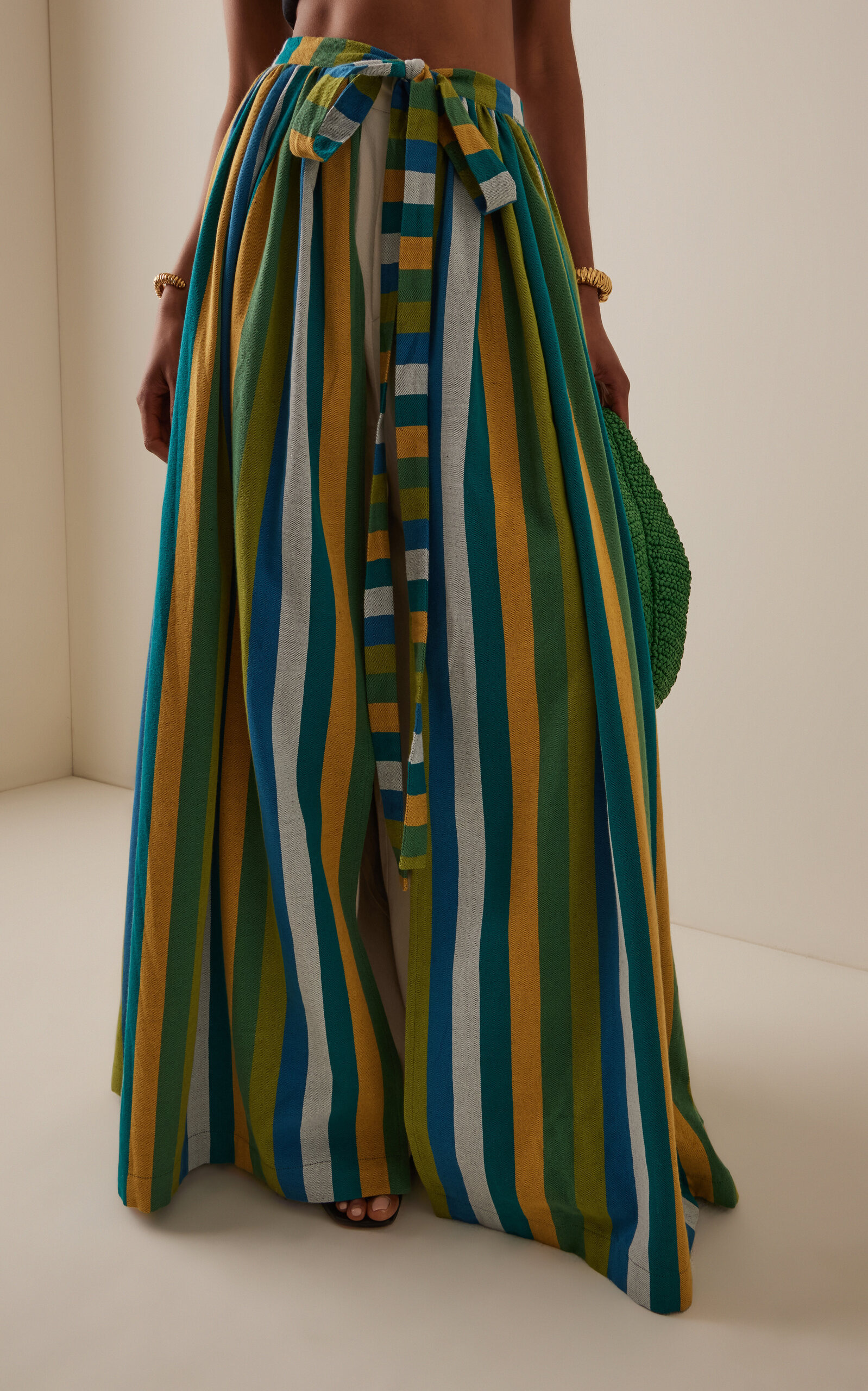 Exclusive The Striped Cotton Wrap Skirt multi - 3
