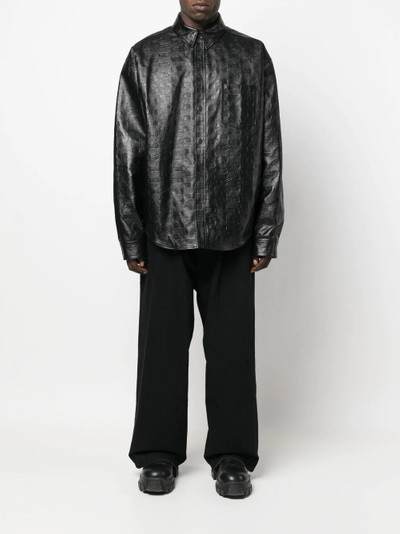 BALENCIAGA BB-monogram leather shirt jacket outlook