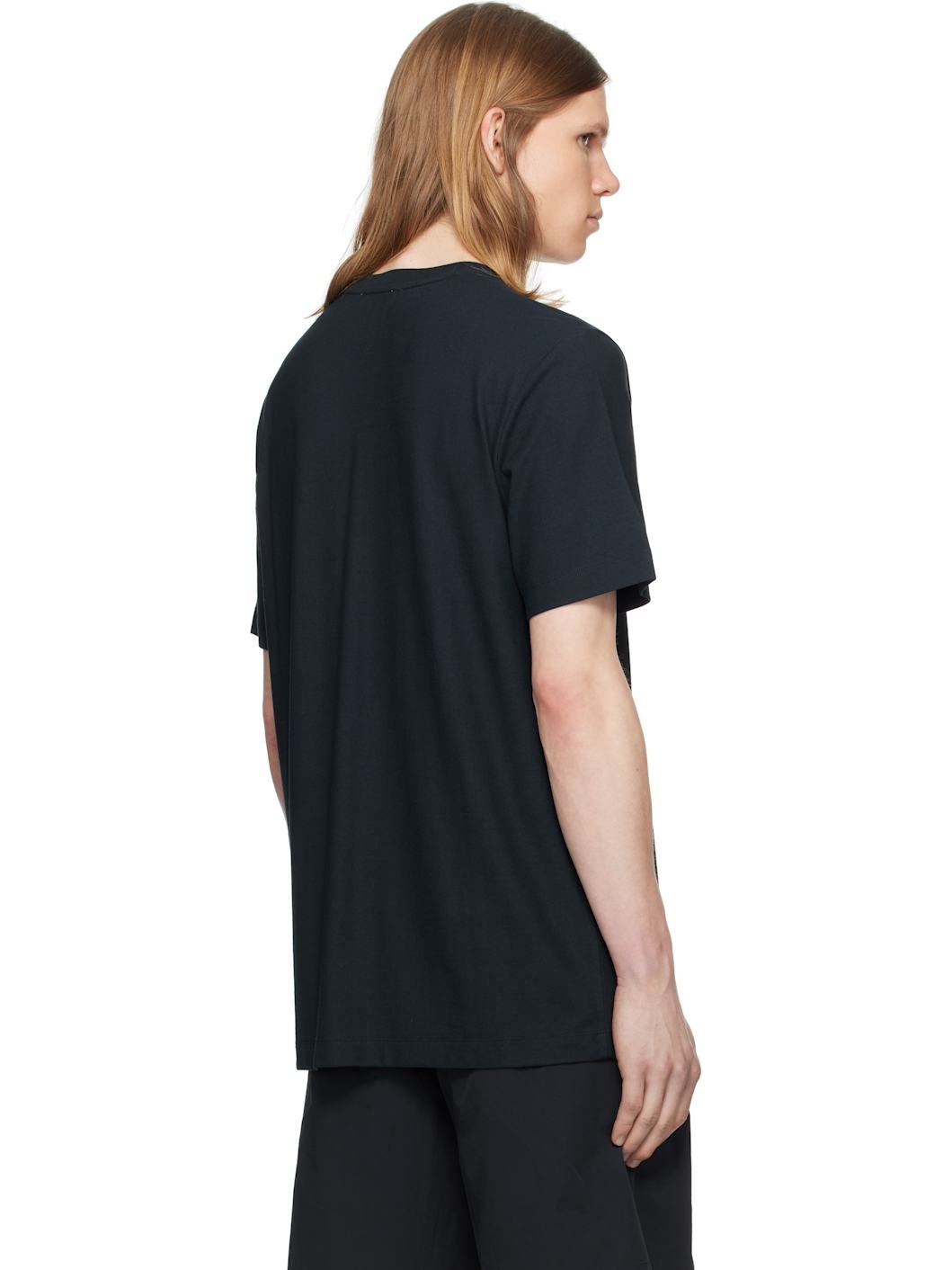 Navy Jakob Cotton Crêpe T-shirt - 3