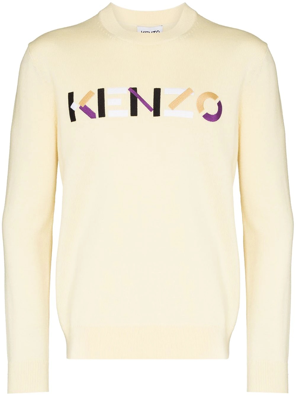 embroidered-logo crew neck jumper - 1