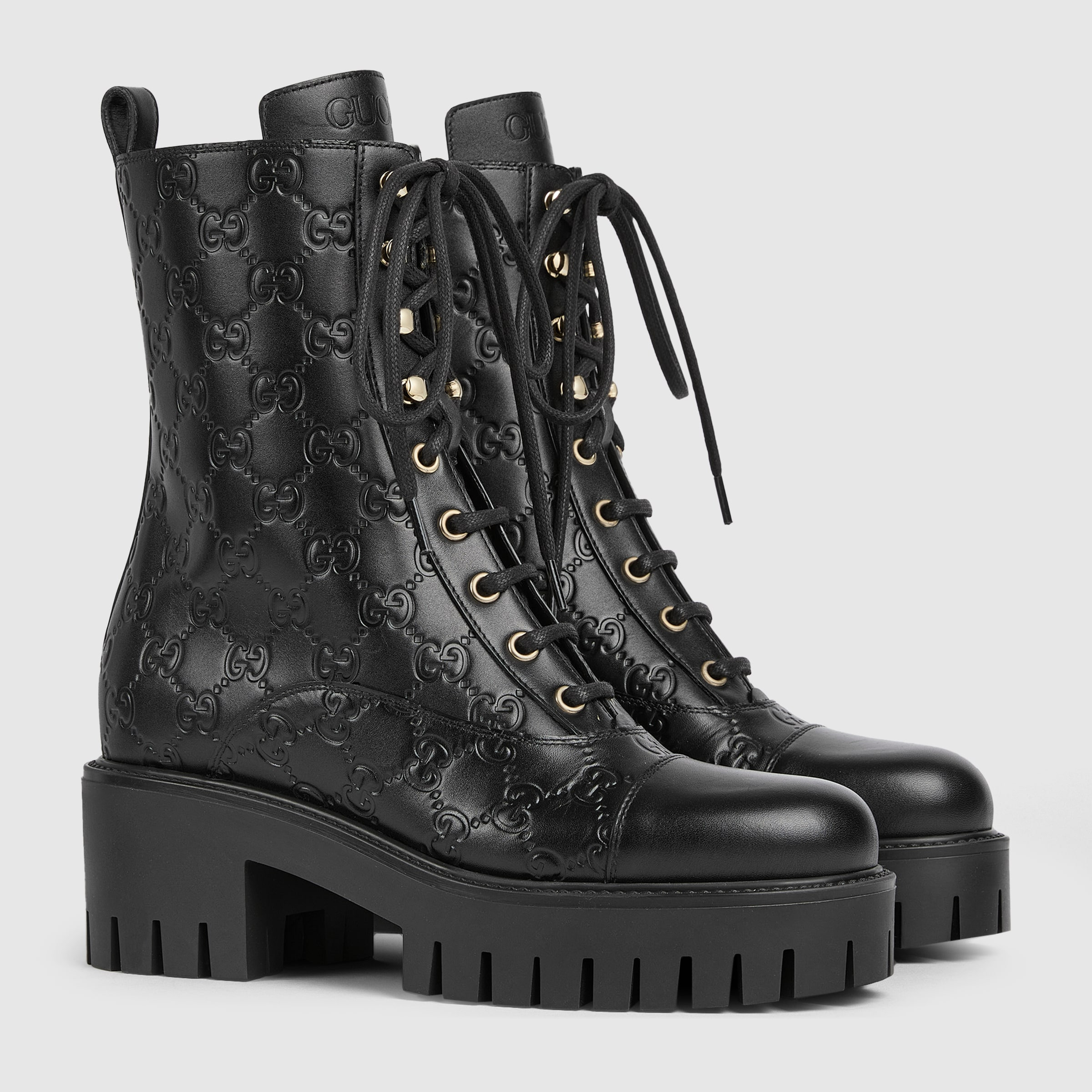 Women's lace-up ankle boot with GG - 2