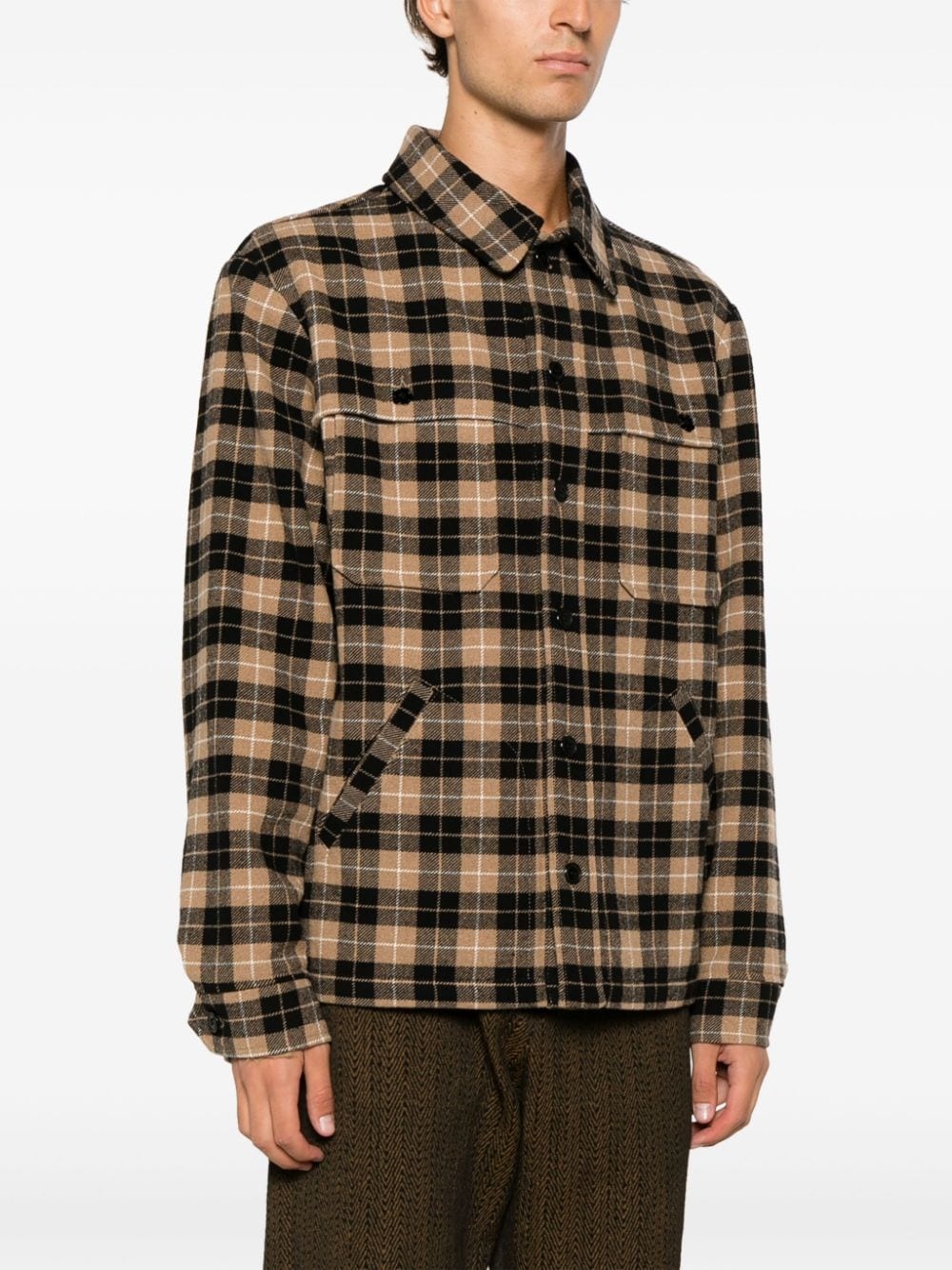 checked button-up shirt - 1