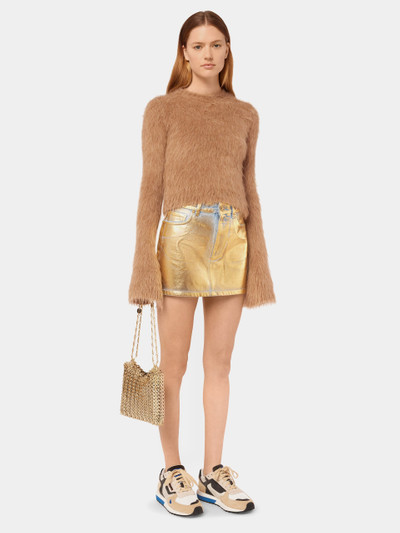Paco Rabanne DENIM SKIRT WITH GOLD METALLIC PAINT EFFECT outlook