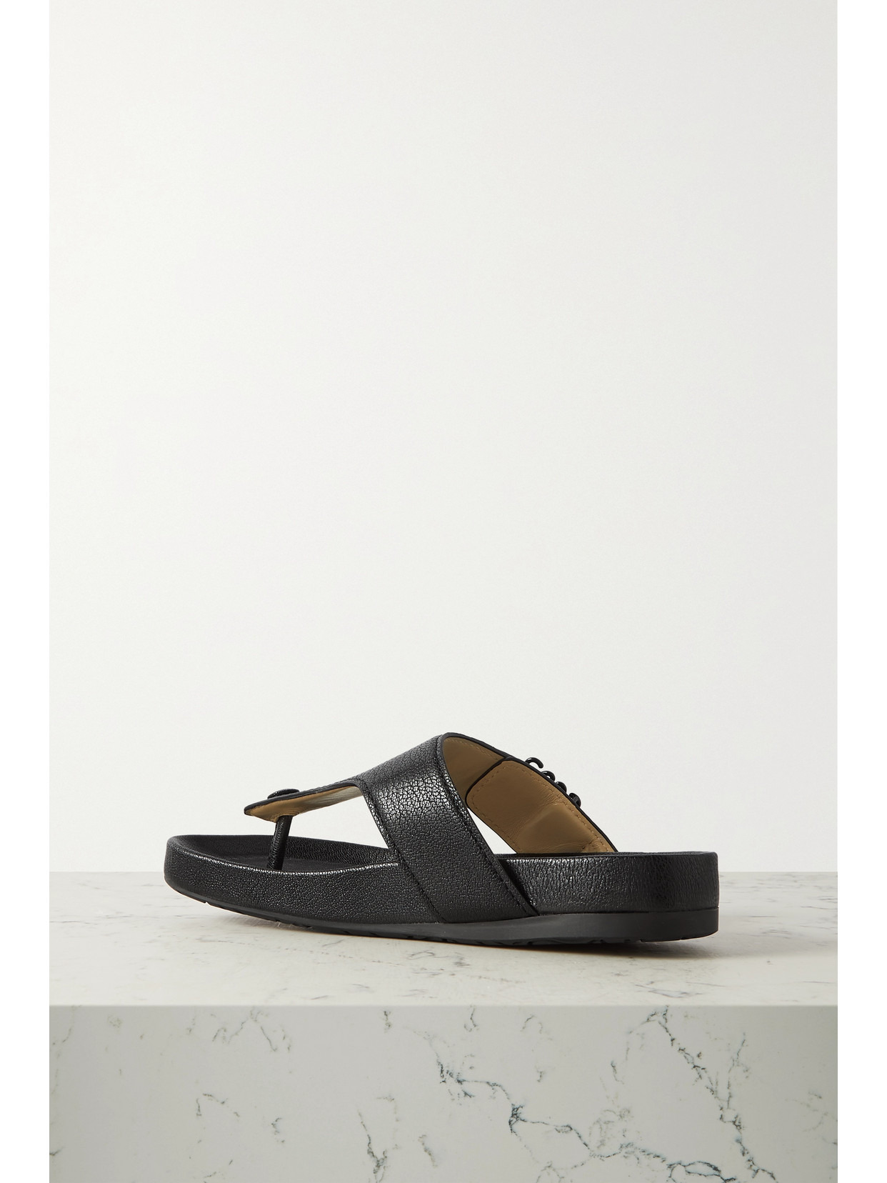 Ease Embellished Textured-leather Sandals - 3