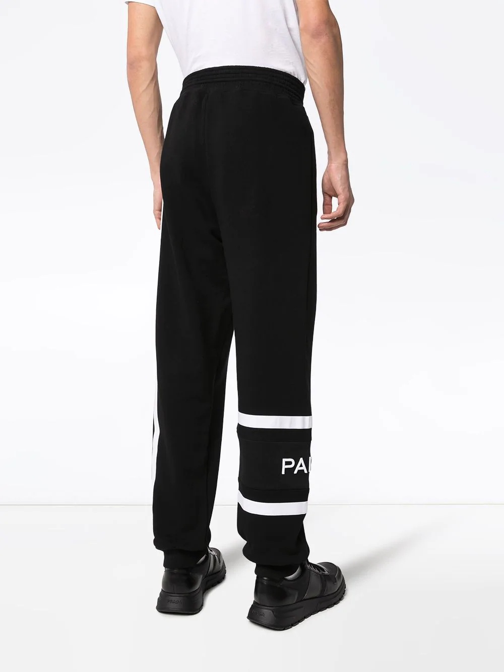 logo-embroidered striped track pants - 4