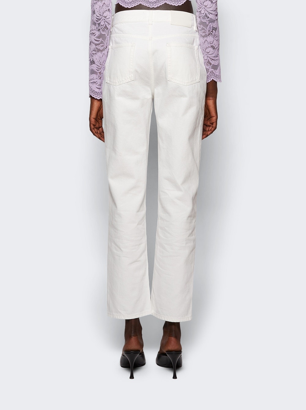 Wular Straight Denim Pants Ivory - 5