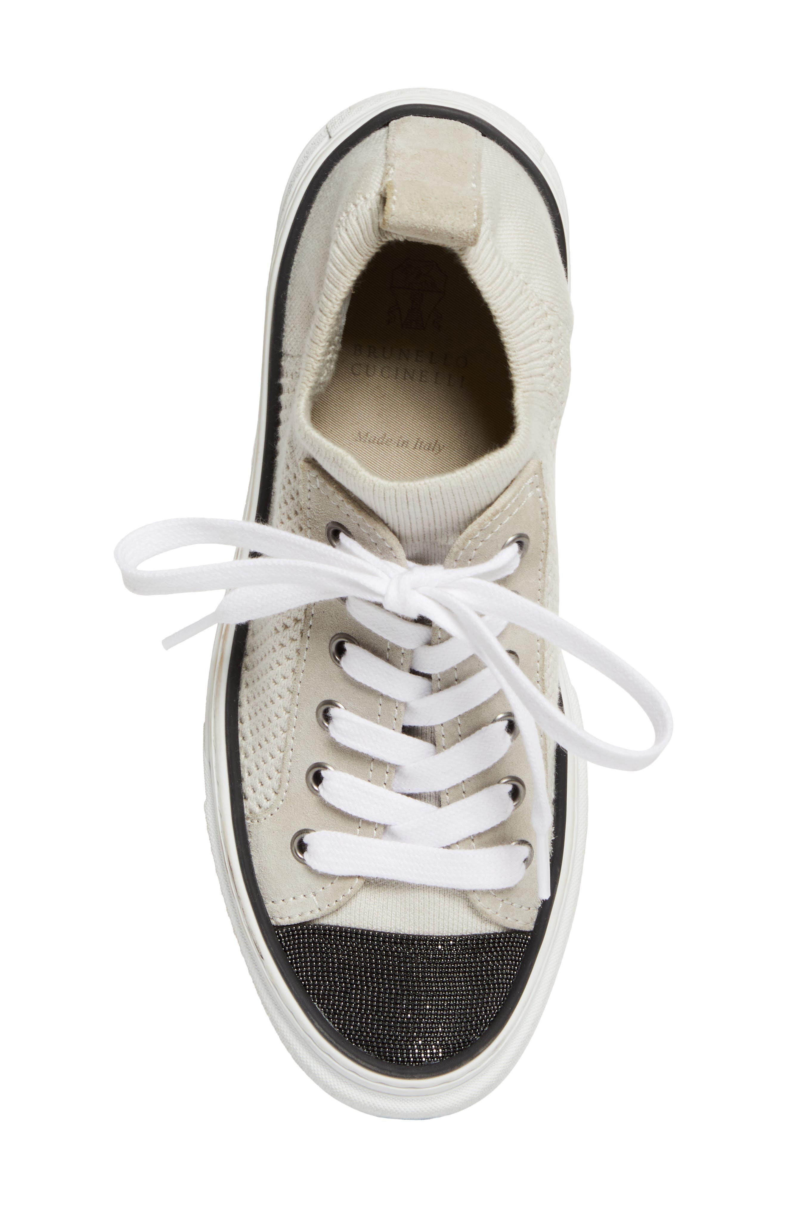 Brunello Cucinelli Monili Trim Platform Sneaker in White at Nordstrom - 5