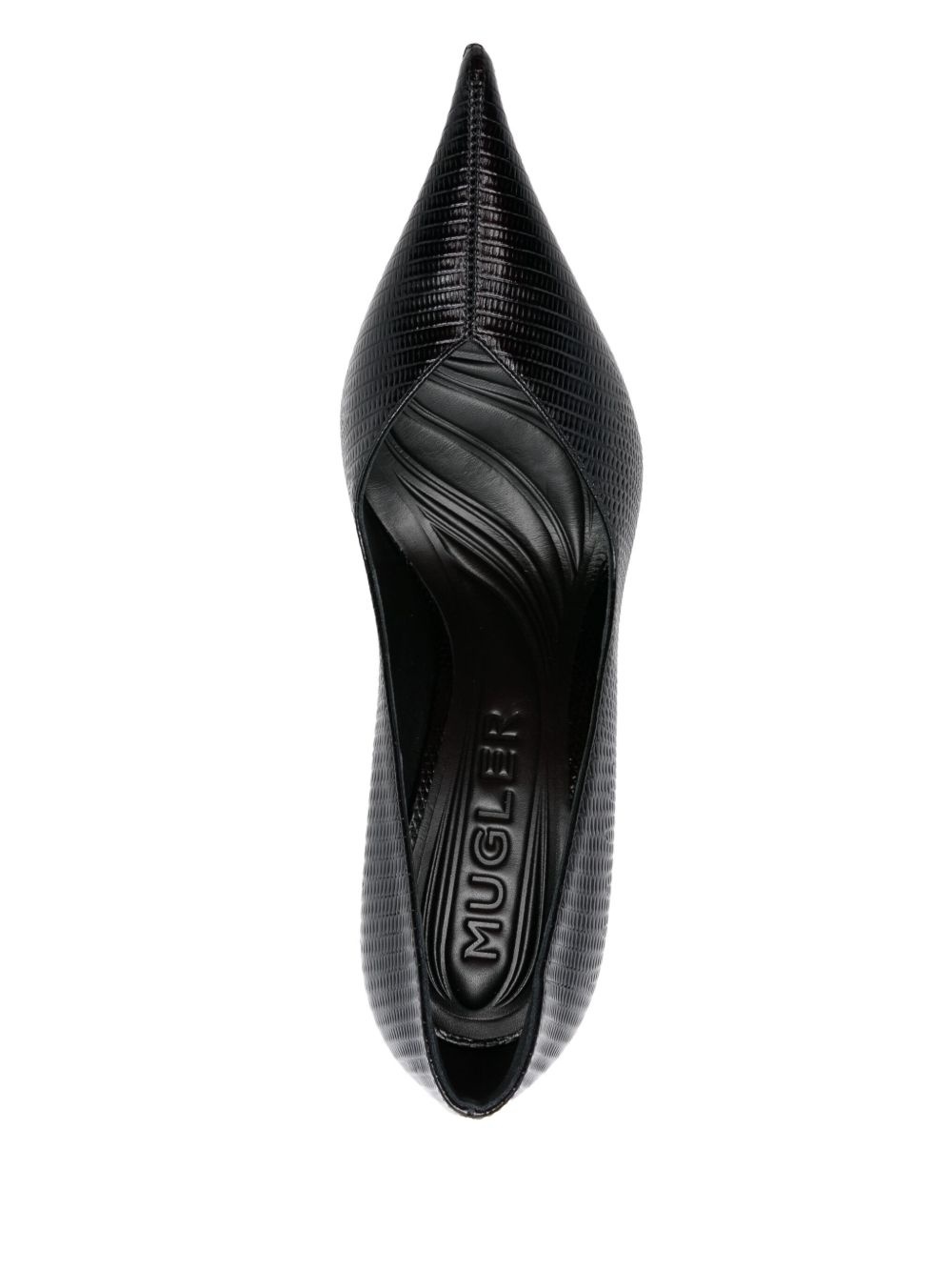 95mm grainy leather pumps - 4
