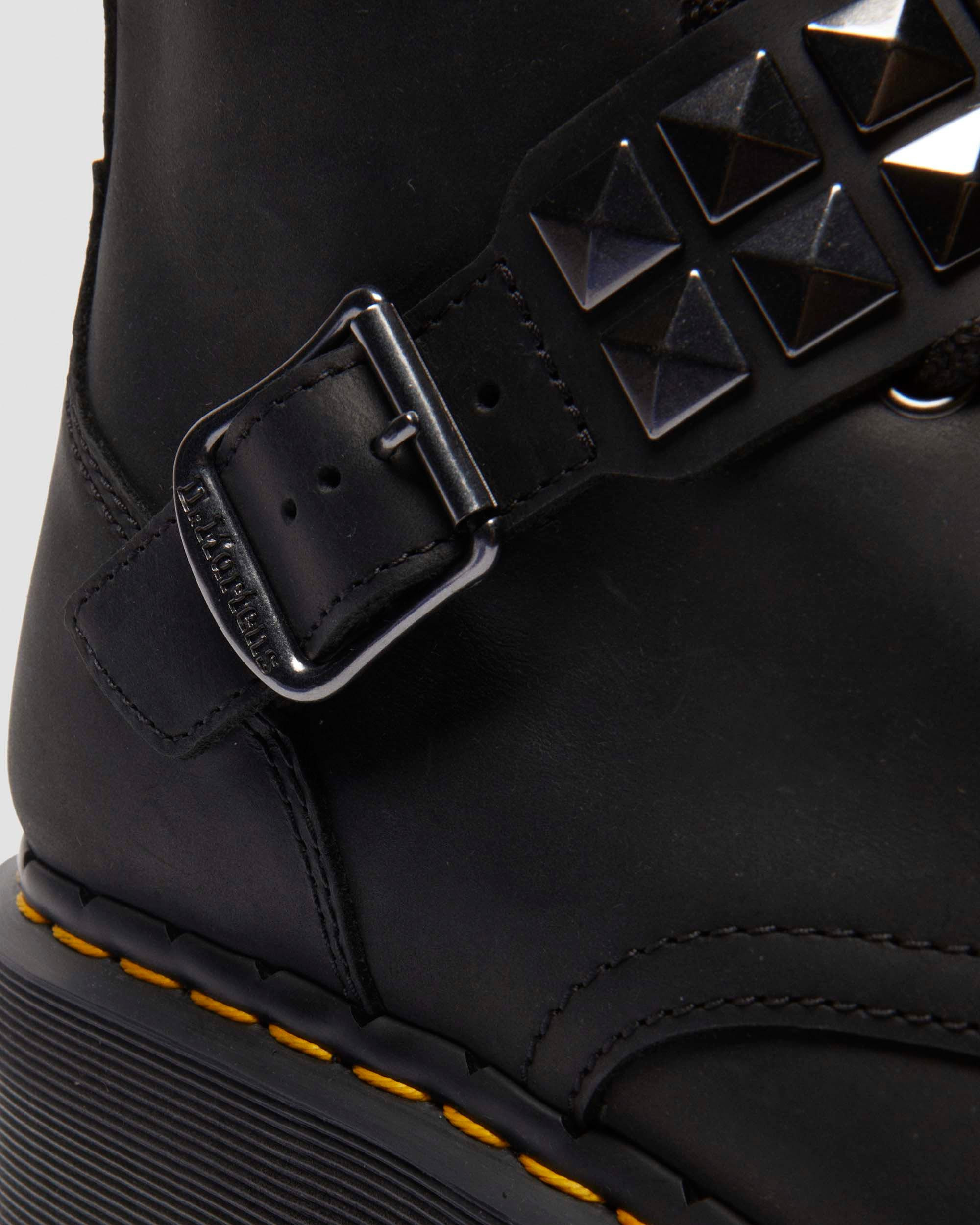 Jadon Spike Leather Platform Boots - 7