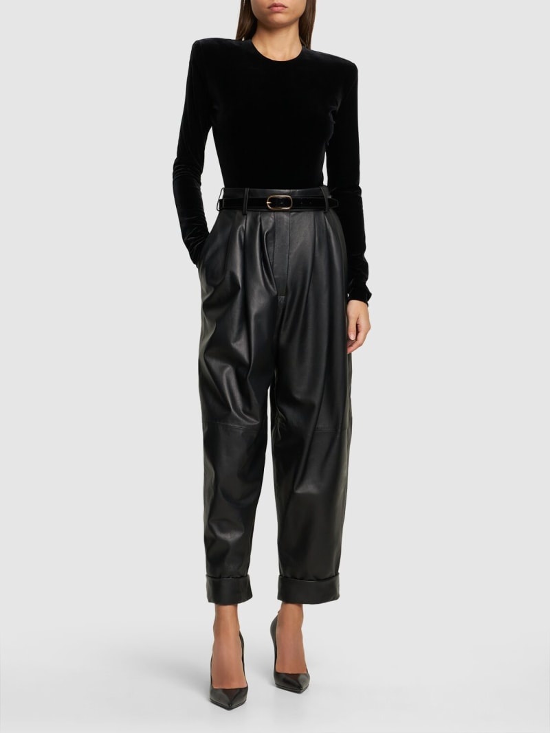 Pleated leather pants - 2