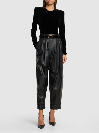ALEXANDRE VAUTHIER Pleated leather pants outlook