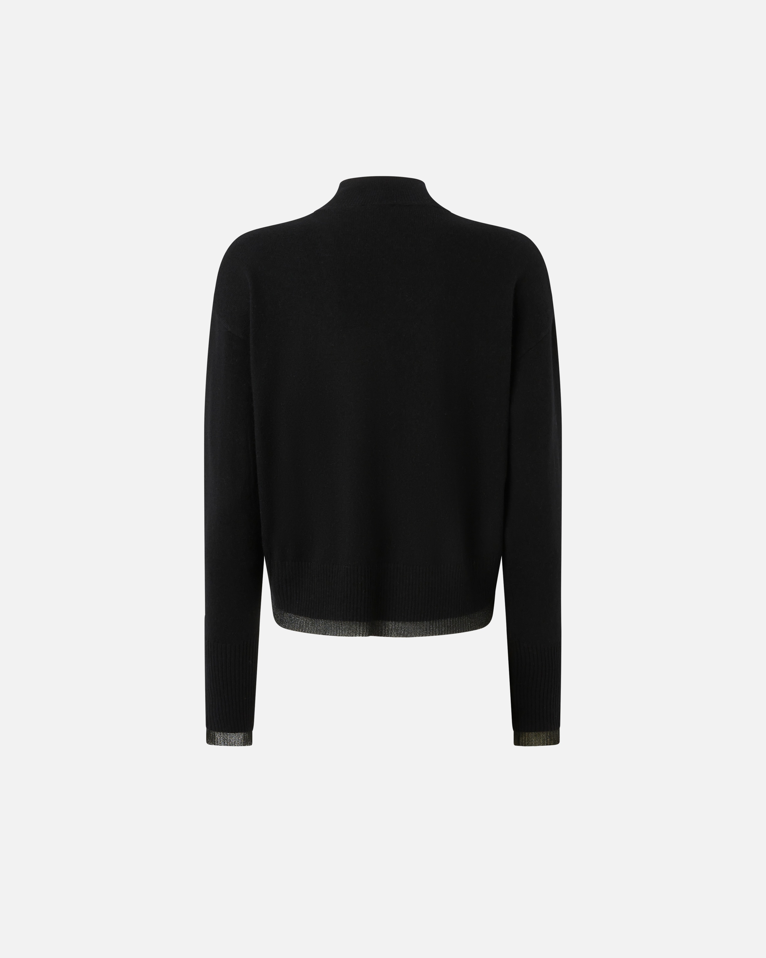 CASHMERE-BLEND TURTLENECK WITH METALLIC CUFFS - 6