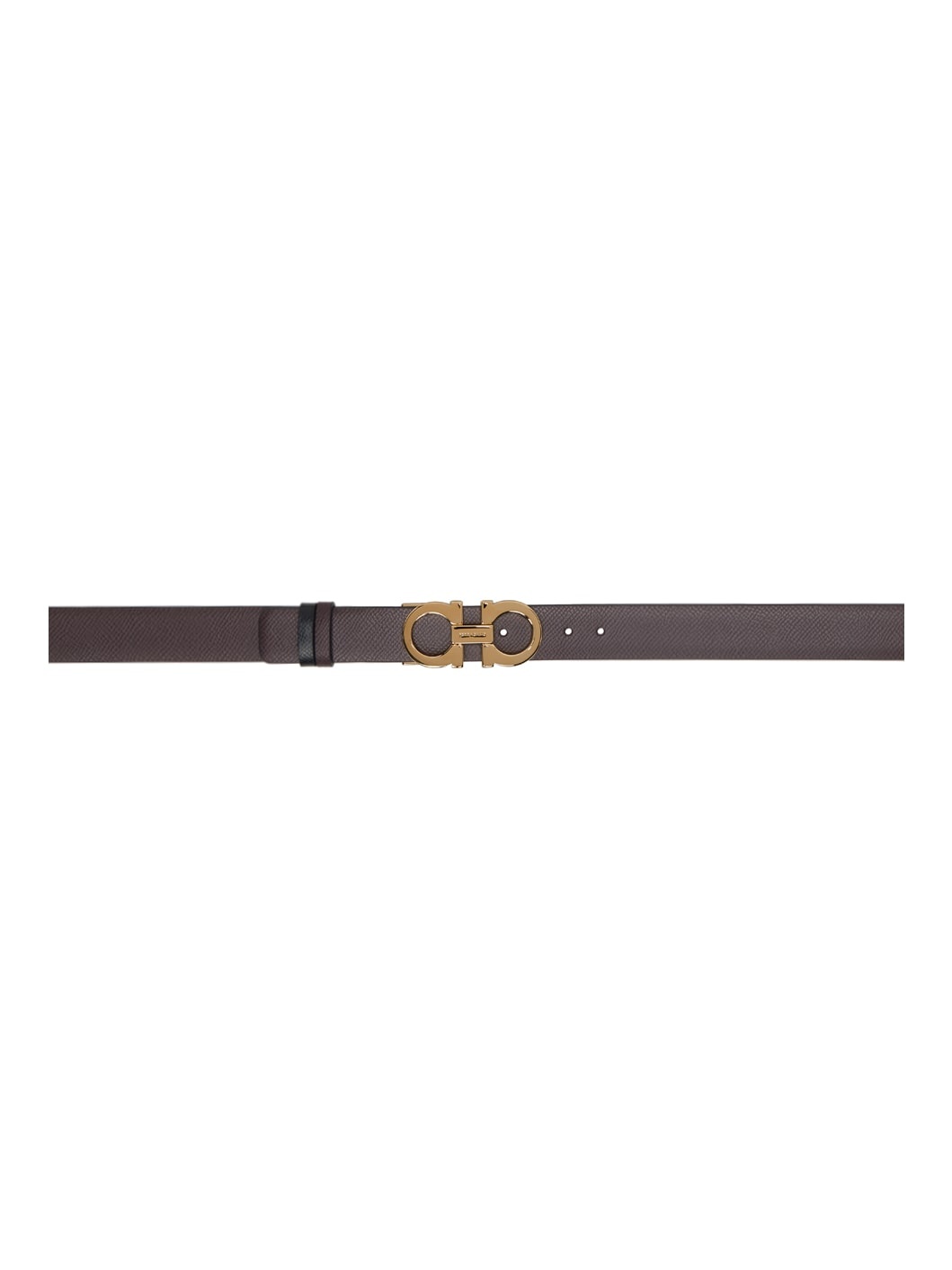 Brown & Black Reversible Gancini Belt - 1