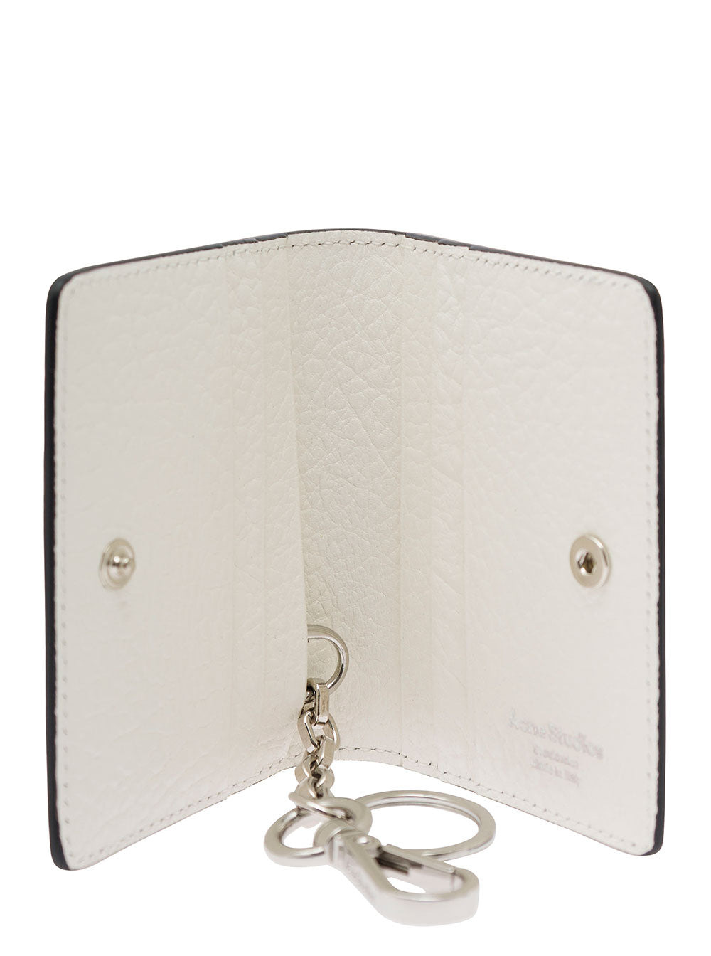 Acne Studios Men White Card-Holder With Embossed Logo In Hammered Leather Man - 5