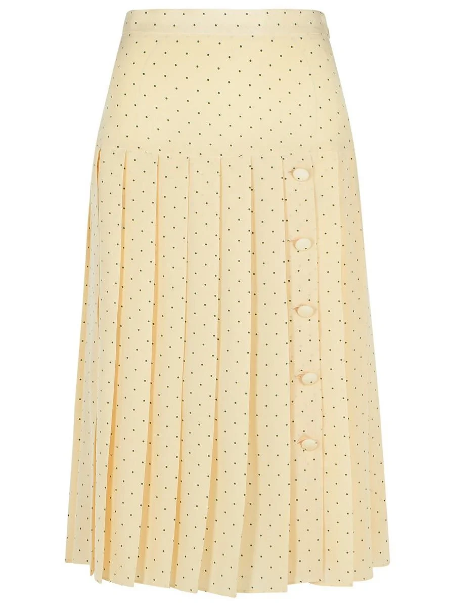 Alessandra Rich Cream Silk Skirt - 1