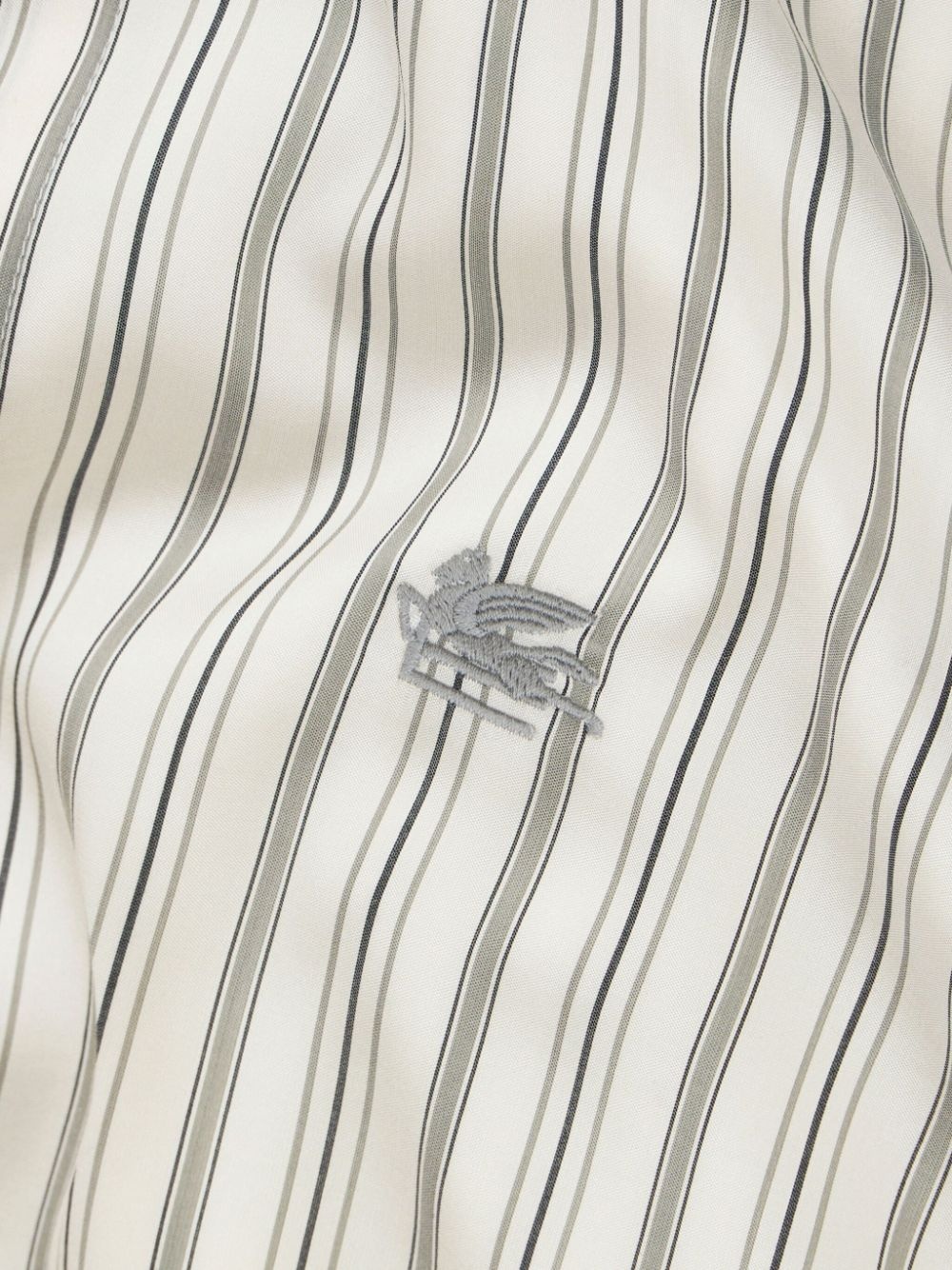 Pegaso-embroidered striped silk shirt - 6