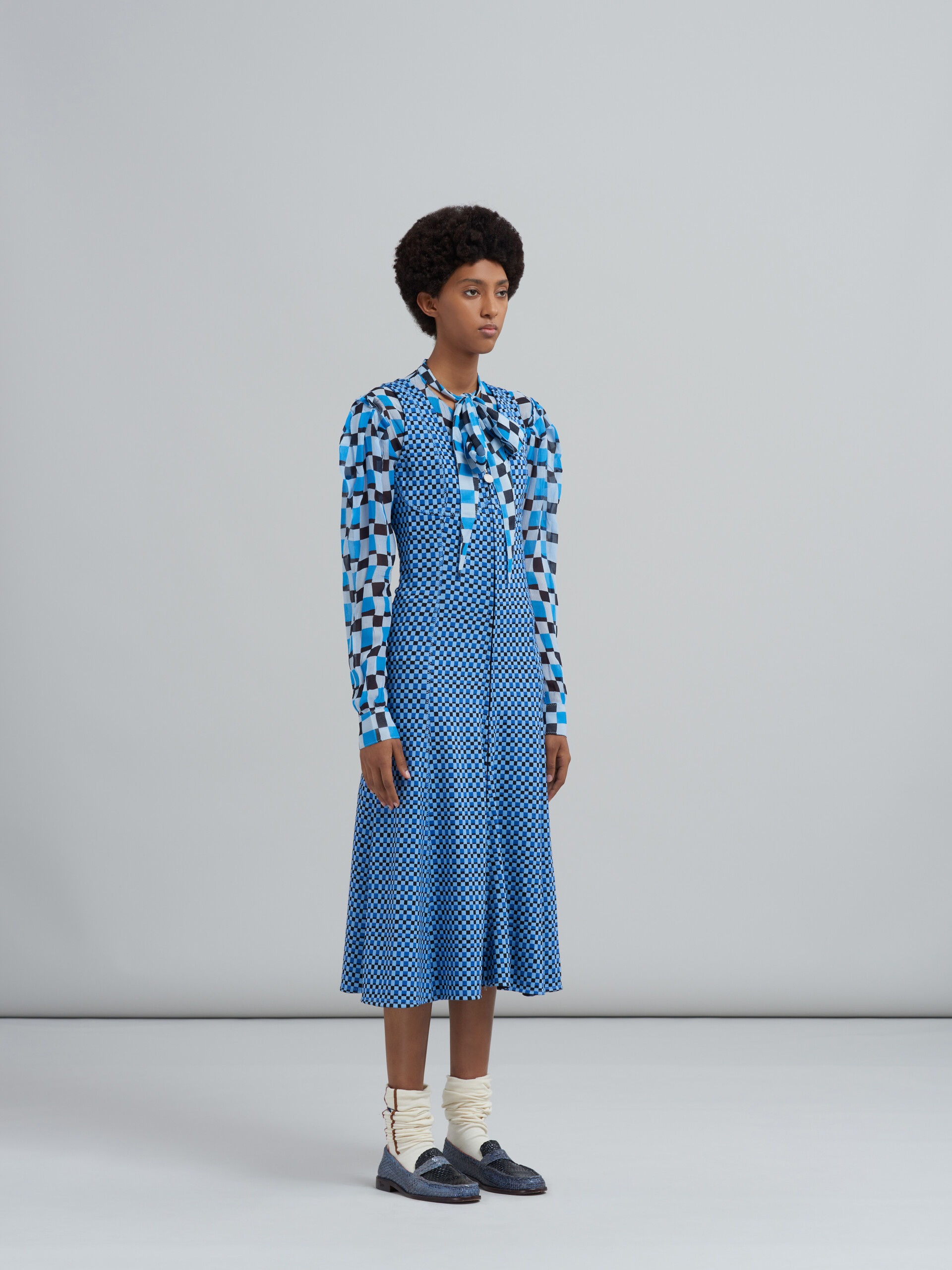 CHECK JACQUARD JERSEY DRESS - 6
