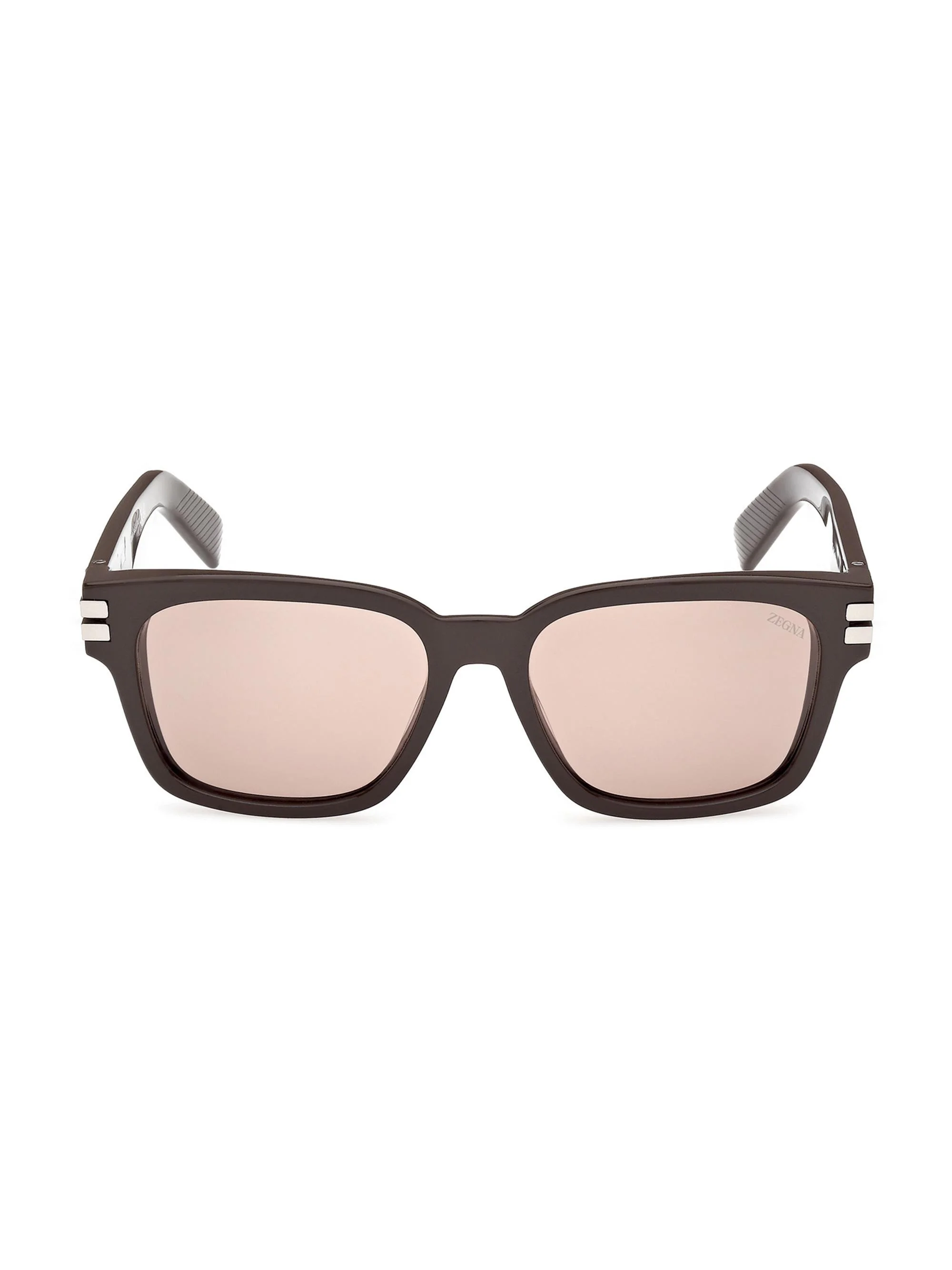 Men's 55MM Rectangular Sunglasses - Dark Brown Light Taupe - 1
