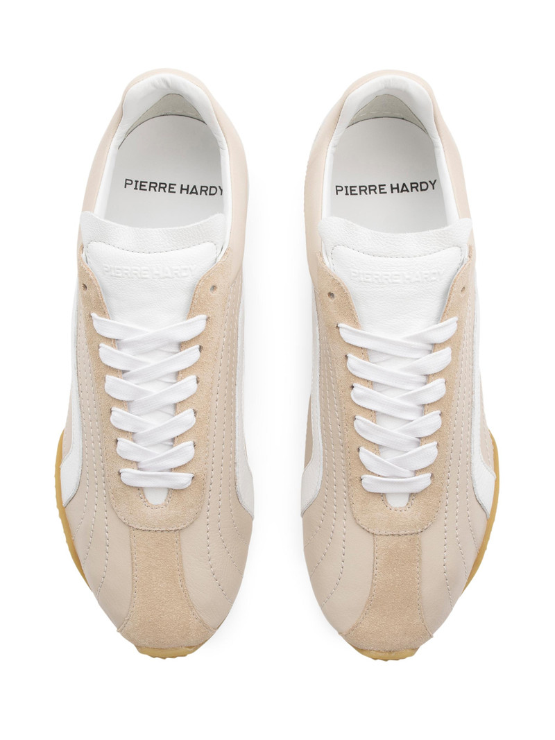 Women's Jump Two-Tone Leather Low-Top Sneakers - Calf Multi Off White 4