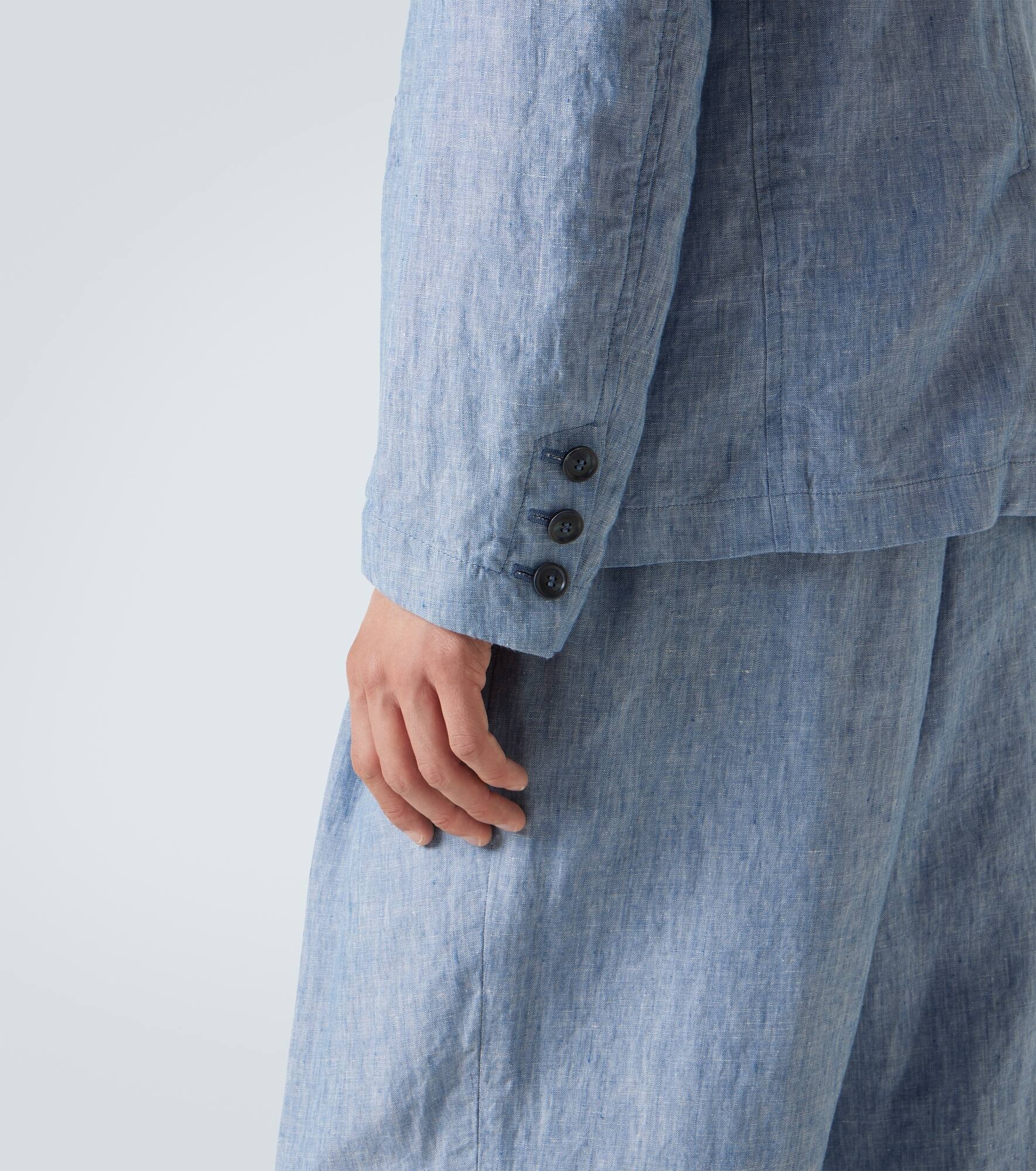 Single-breasted linen jacket - 7