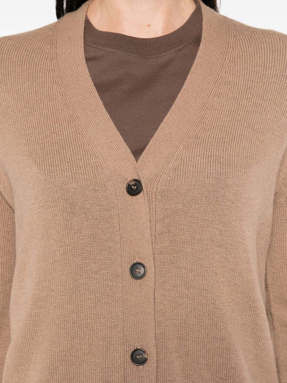 button-up wool cardigan - 5