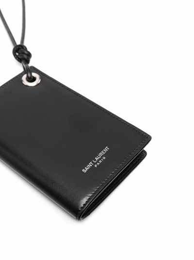 SAINT LAURENT logo-print cardholder necklace outlook