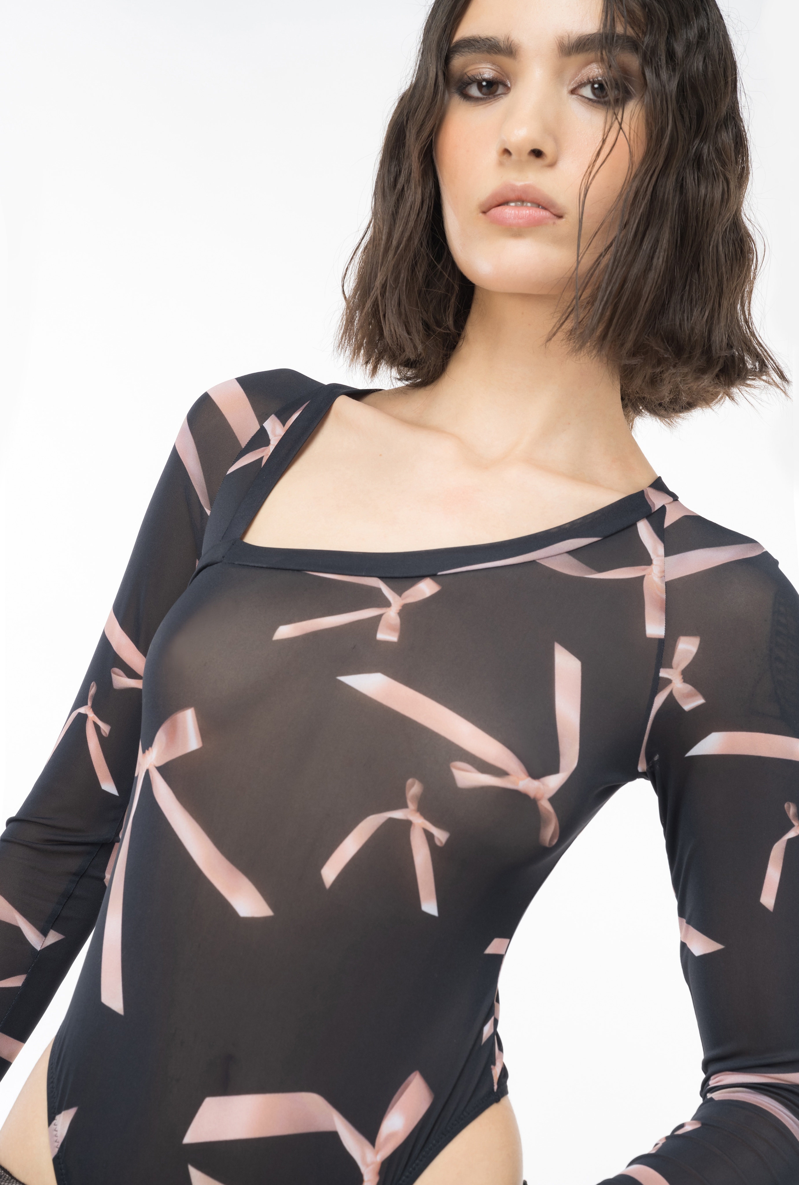 PINKO REIMAGINE BOW-PRINT BODYSUIT BY PATRICK MCDOWELL - 2