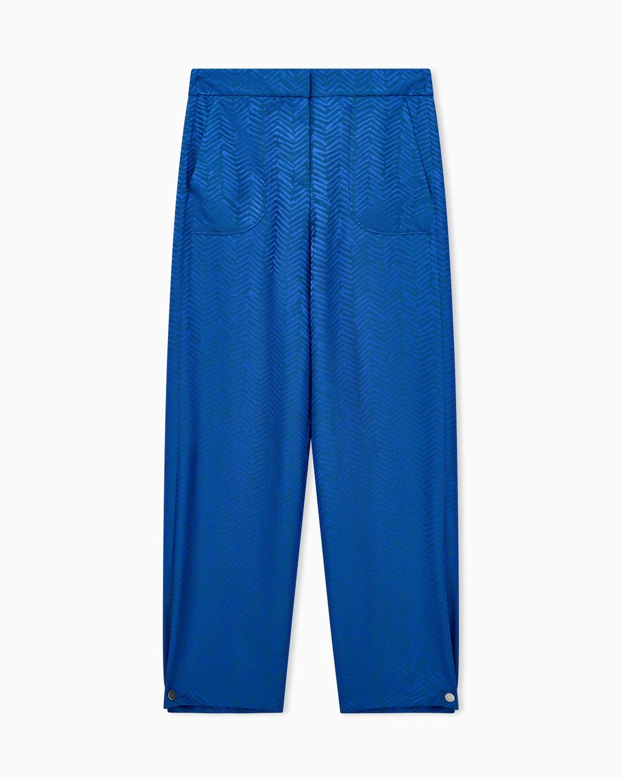 VISCOSE TROUSERS WITH CHEVRON JACQUARD - 1