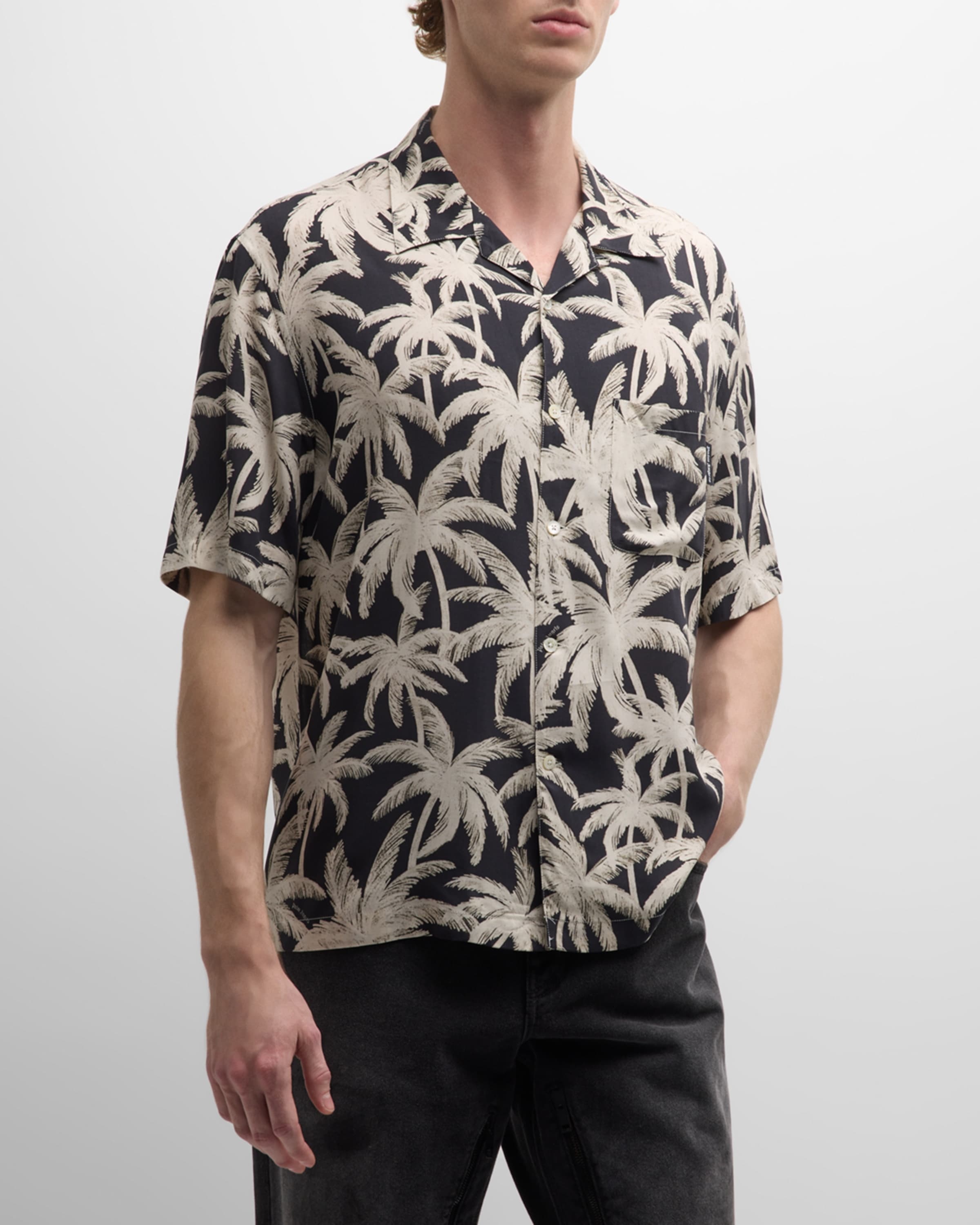 Men's Palm-Print Camp Shirt - 2