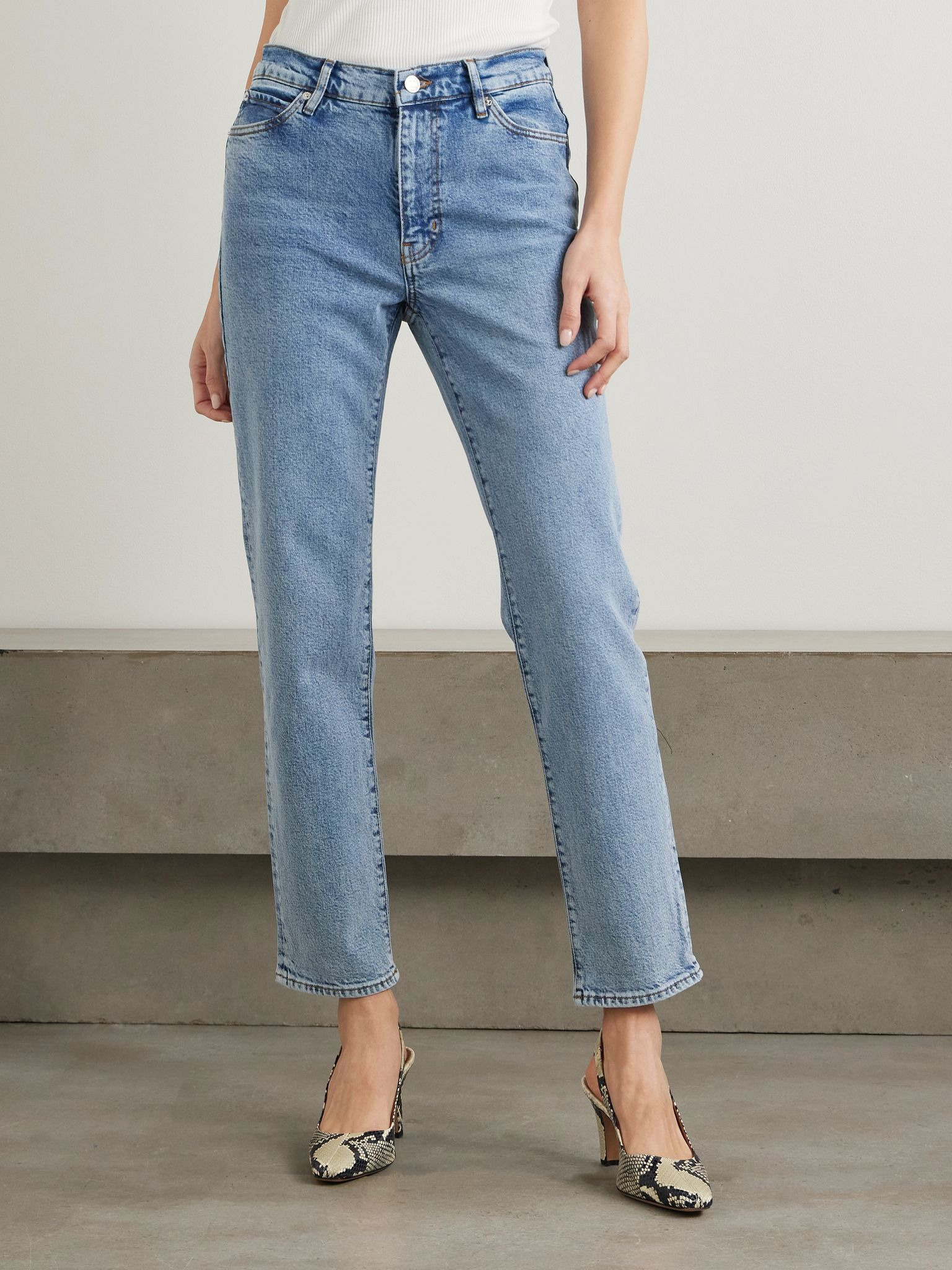 The Borrowed high-rise slim-leg jeans Light denim - 3