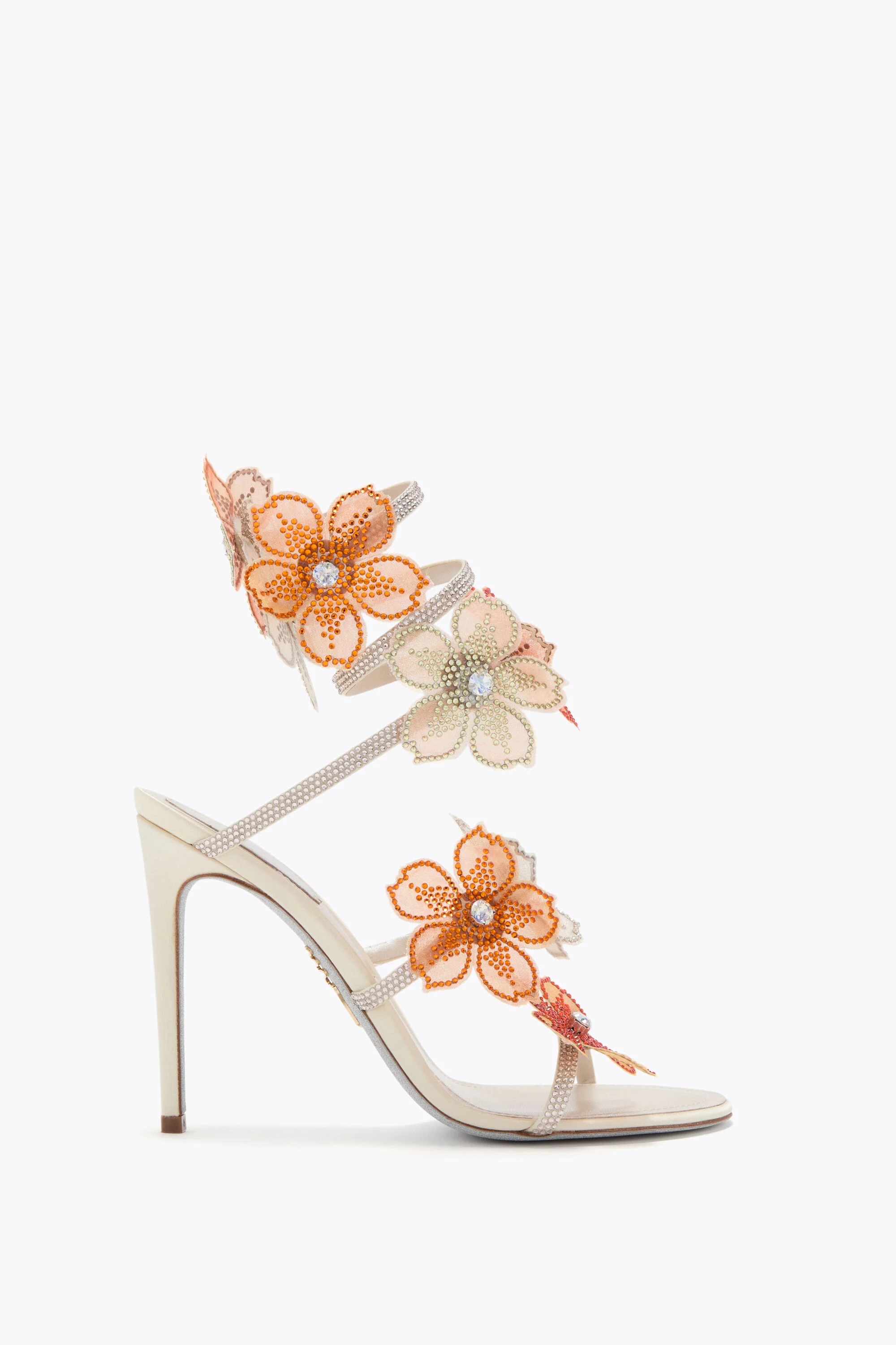 PEACH FLOWER IVORY AND ORANGE SANDAL 105 - 1