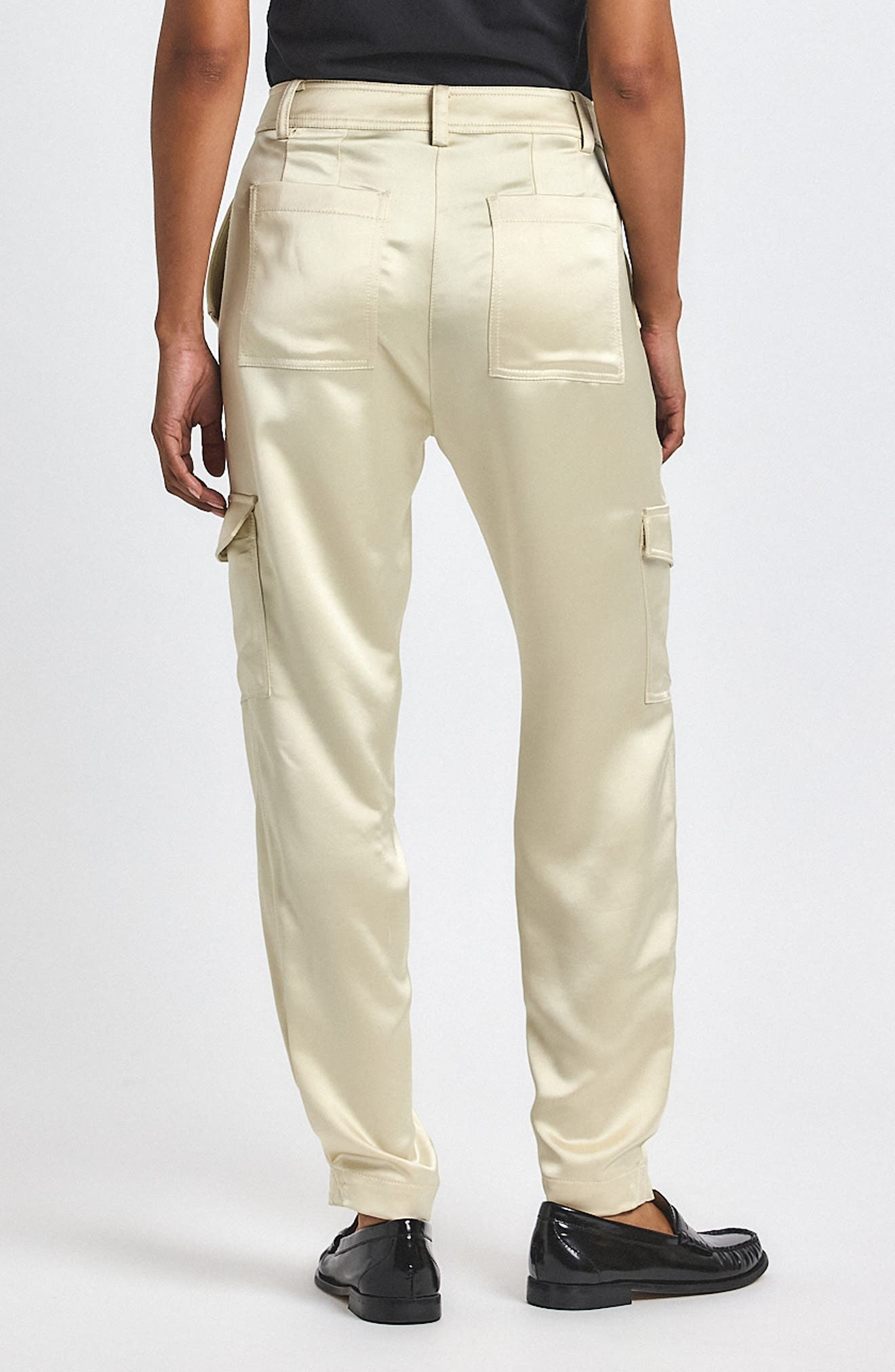 Derek Lam 10 Crosby Elian Stretch Satin Utility Pants in Ivory at Nordstrom - 2