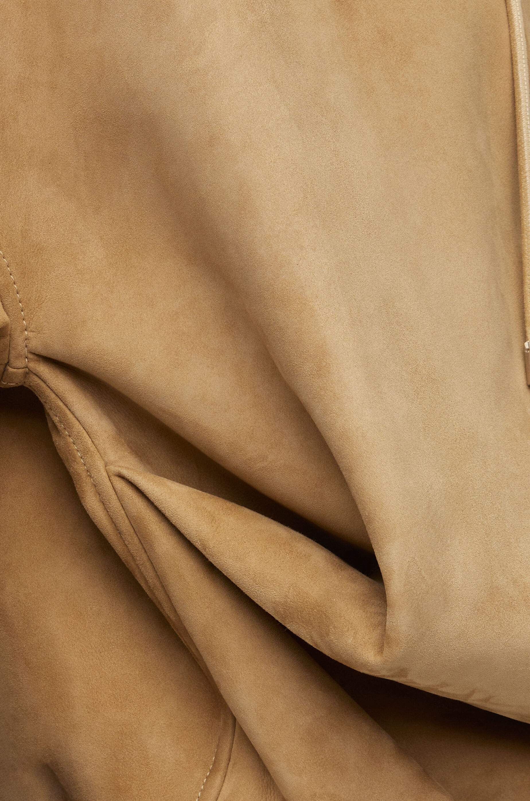 Draped hoodie in suede - 5