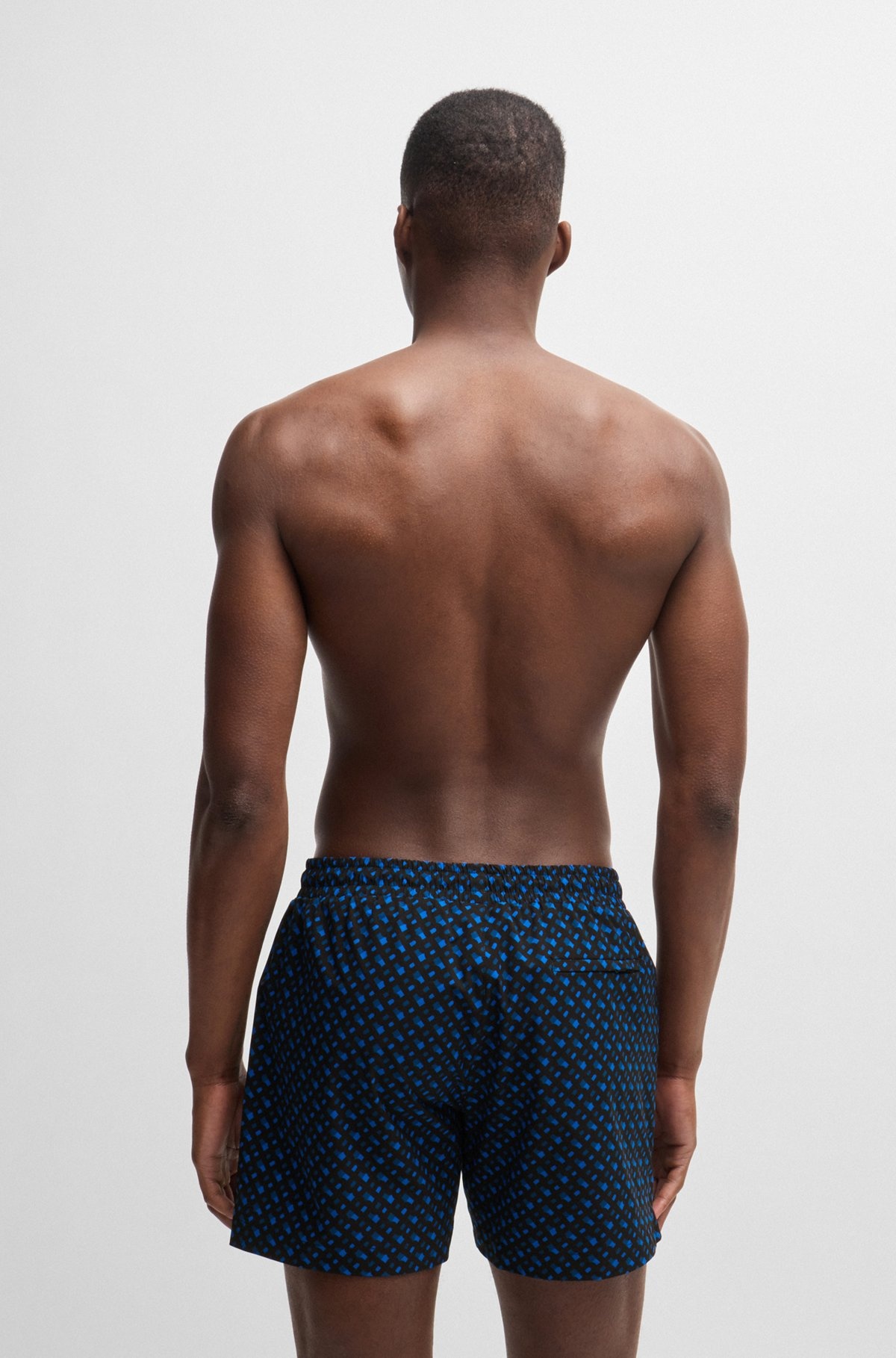 FULLY LINED QUICK-DRY SWIM SHORTS WITH MONOGRAM PRINT - 4