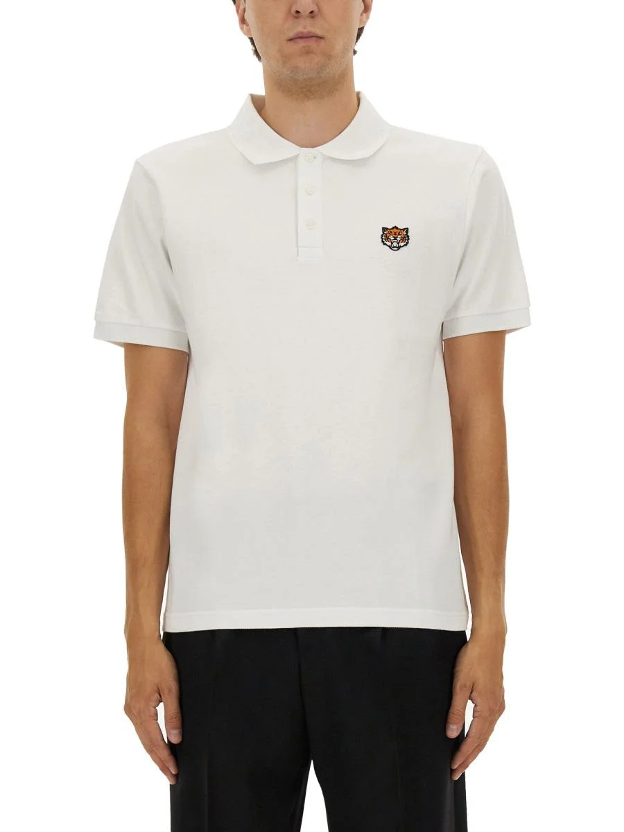 Kenzo Polo Shirt With Happy Tiger Embroidery - 1