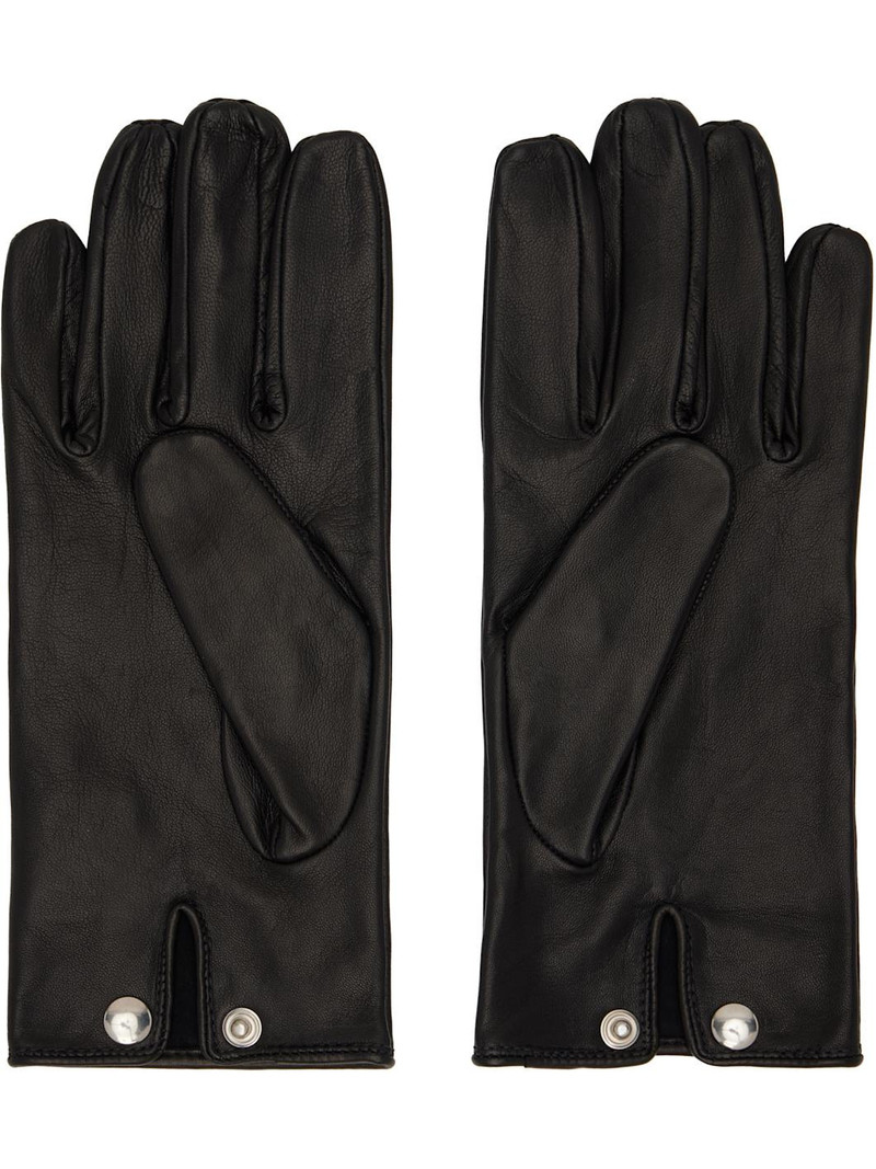 ERNEST W. BAKER Black Leather Gloves outlook