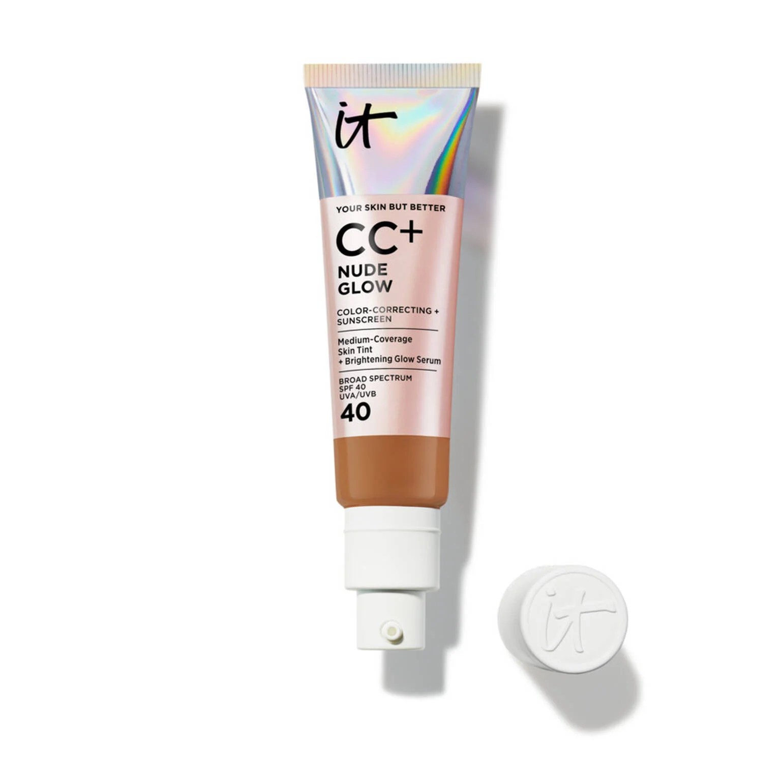 CC+ Nude Glow Lightweight Foundation + Glow Serum with SPF 40 - 1