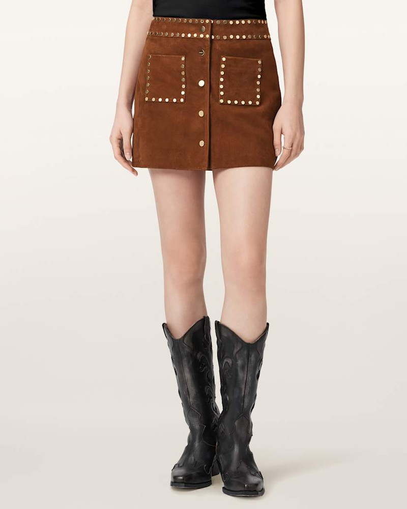 ALICE SUEDE STUDDED MINI SKIRT 3
